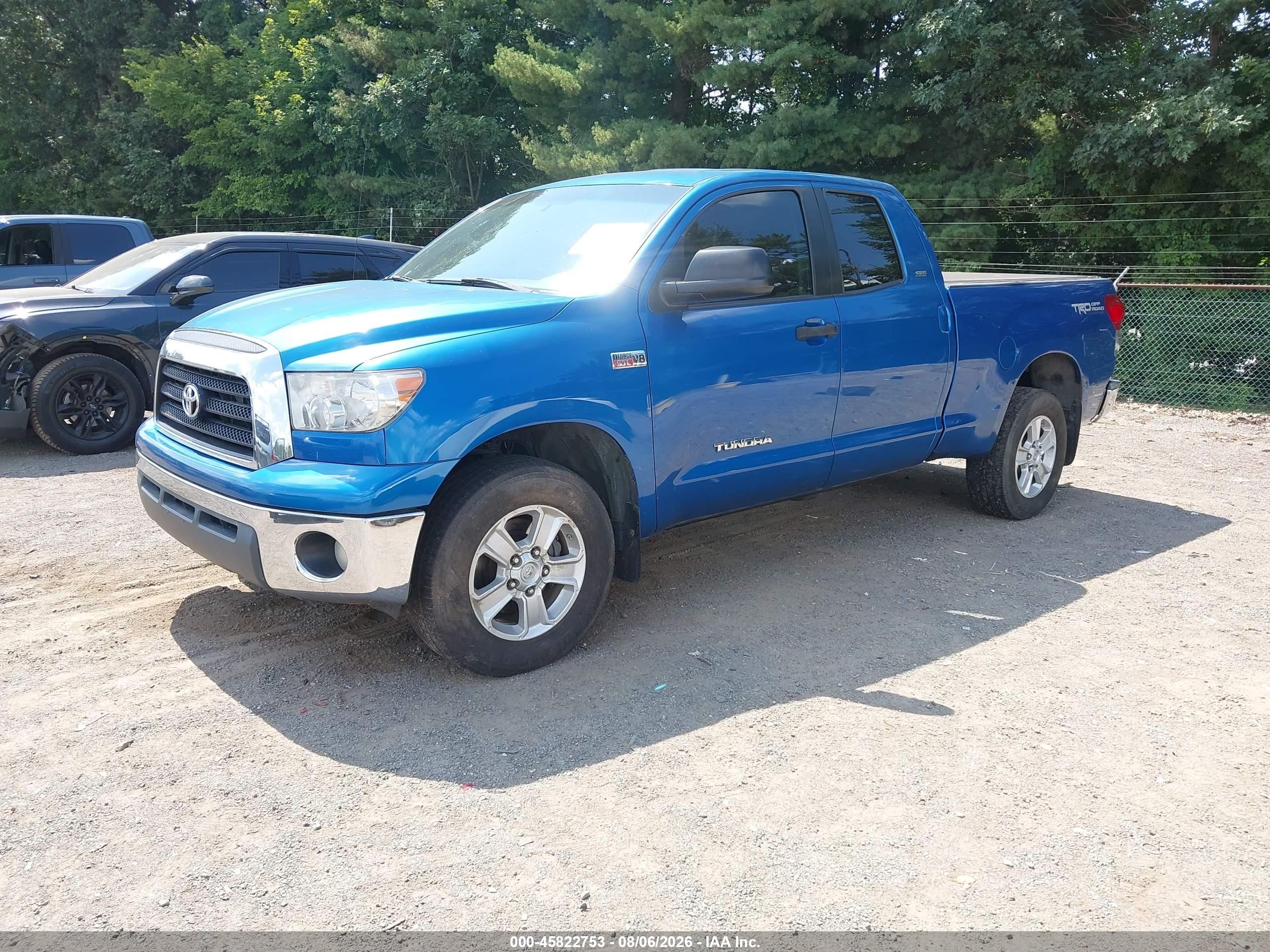 2007 Toyota Tundra Sr5 5.7l V8 Blue vin: 5TBBV54187S485773
