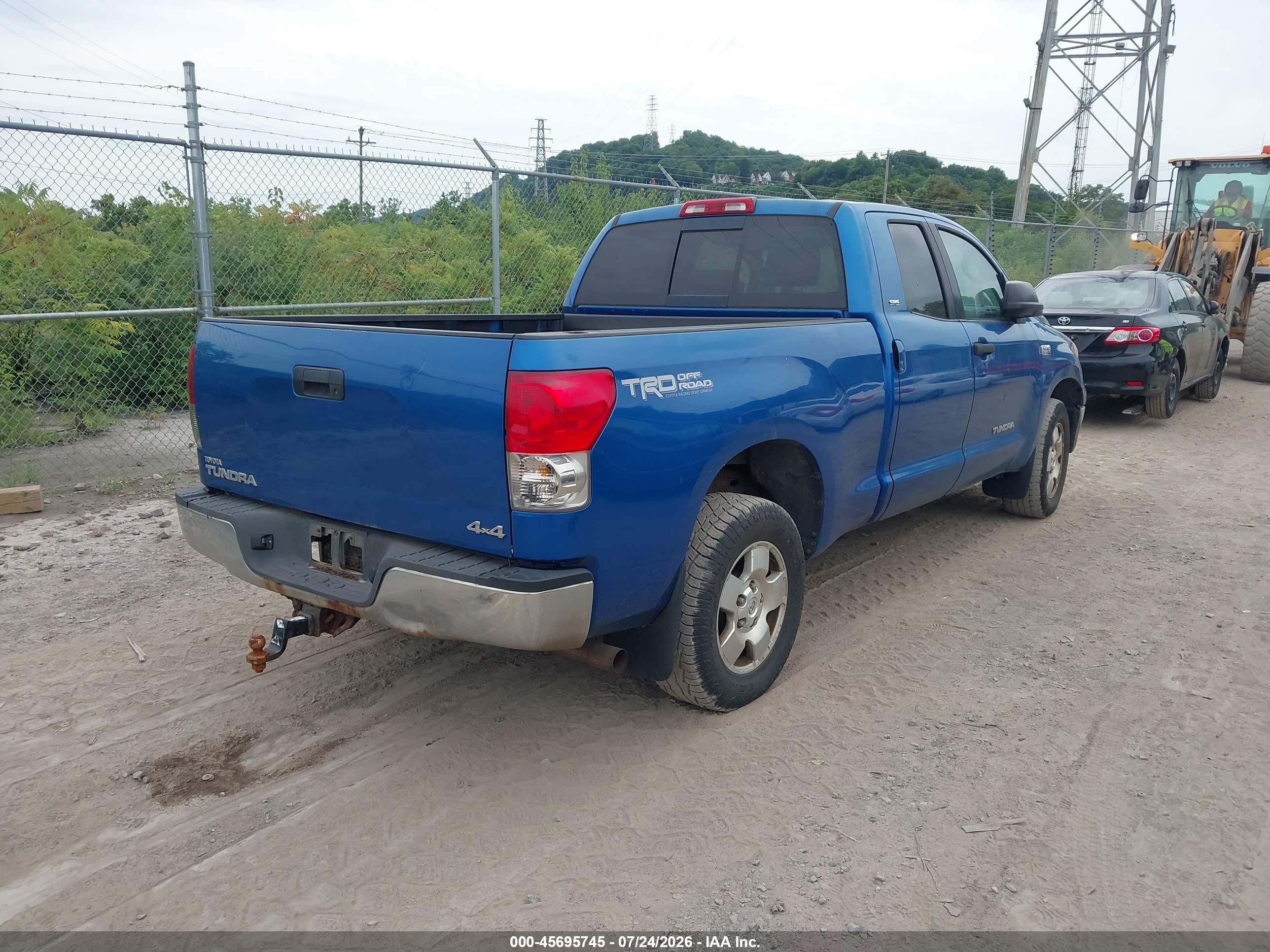 2008 Toyota Tundra Sr5 5.7l V8 Blue vin: 5TBBV54188S509068