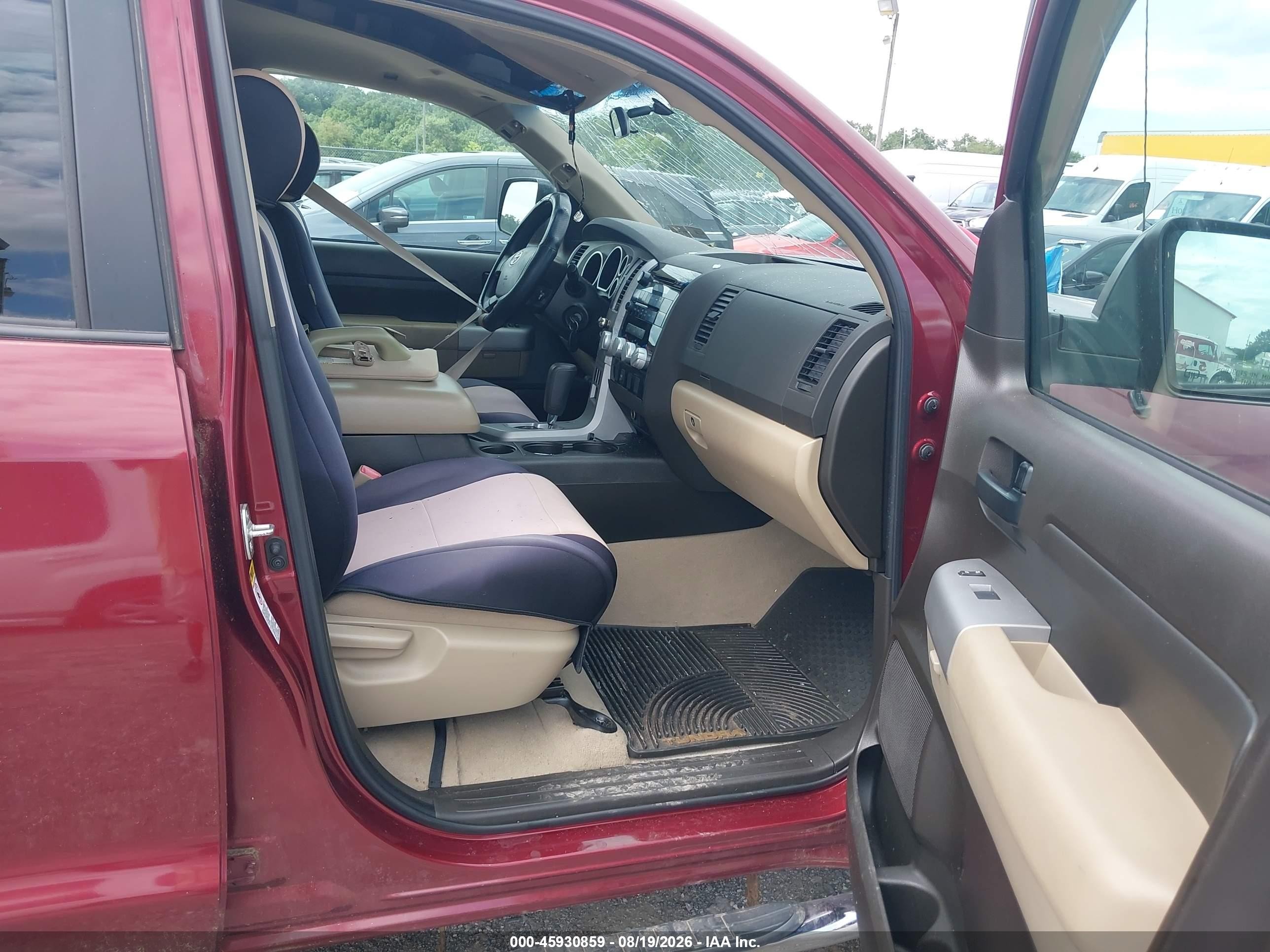 2007 Toyota Tundra Sr5 5.7l V8 Red vin: 5TBBV541X7S479750