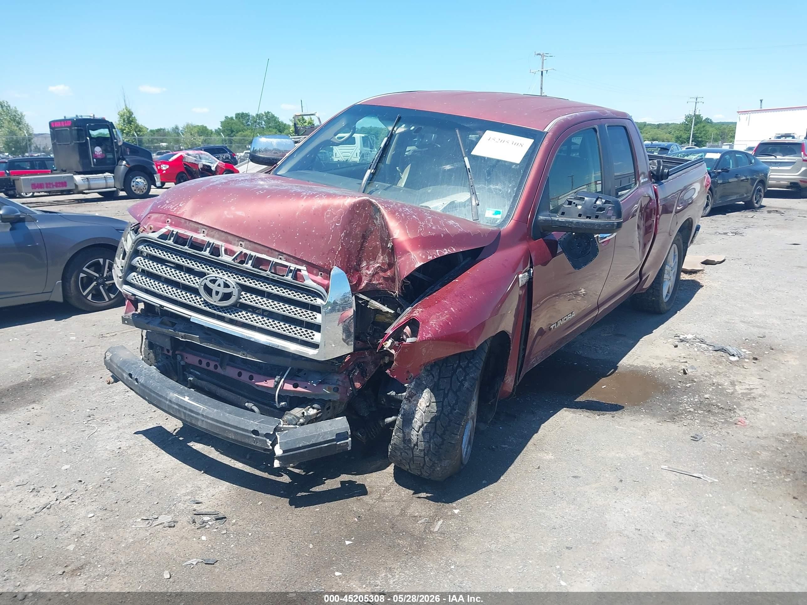 2007 Toyota Tundra Limited 5.7l V8 Red vin: 5TBBV581X7S454566