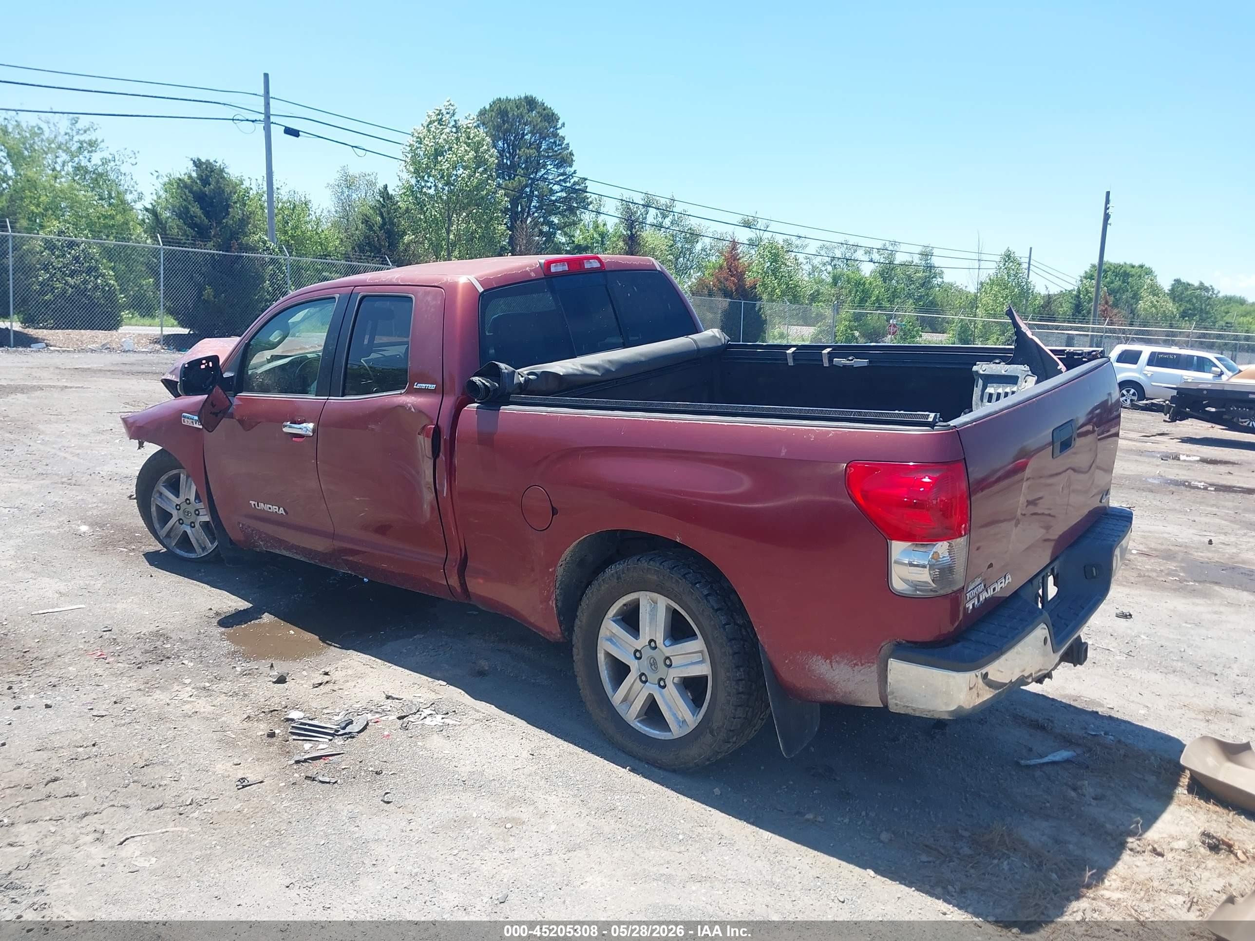2007 Toyota Tundra Limited 5.7l V8 Red vin: 5TBBV581X7S454566