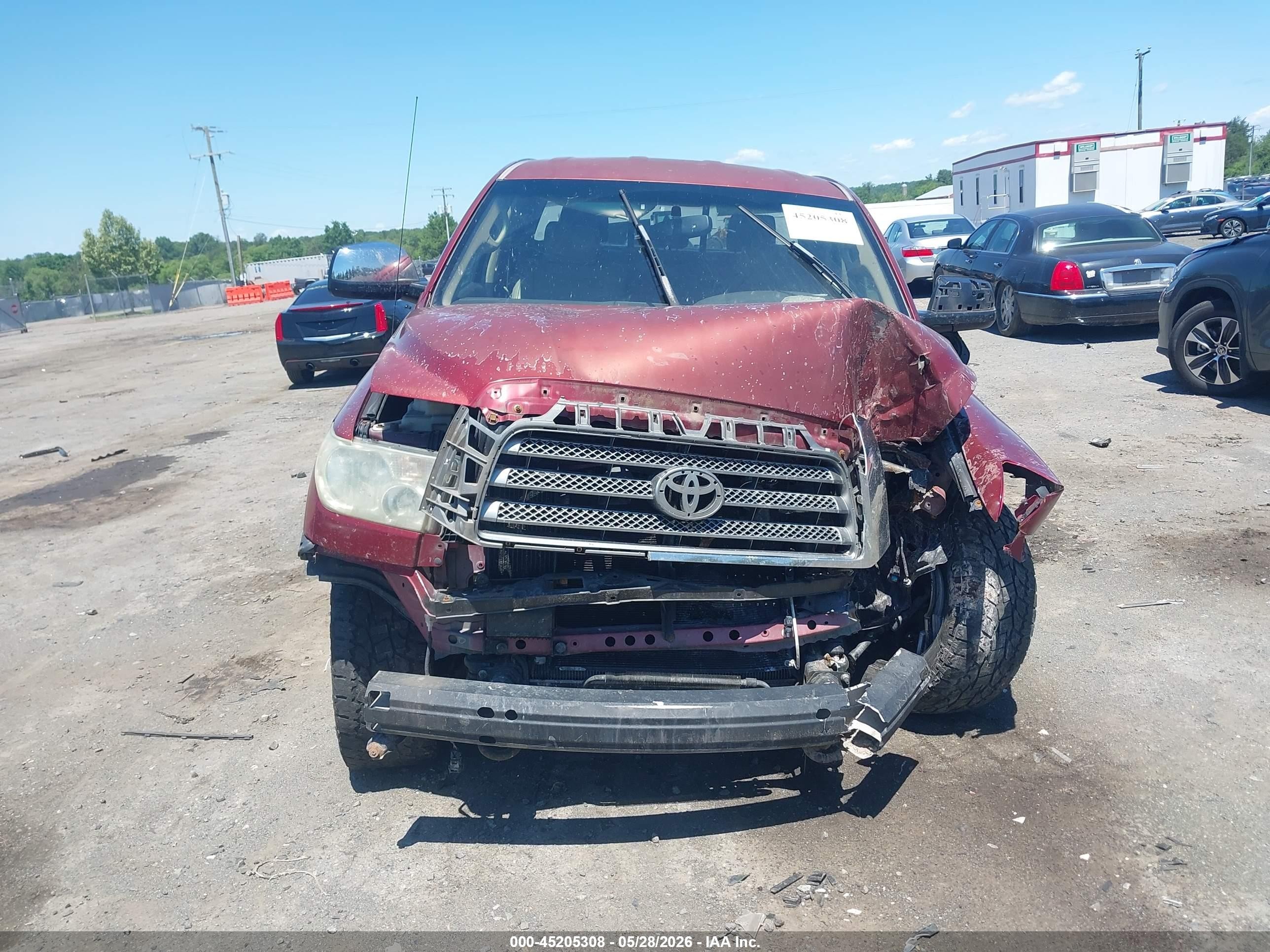 2007 Toyota Tundra Limited 5.7l V8 Red vin: 5TBBV581X7S454566