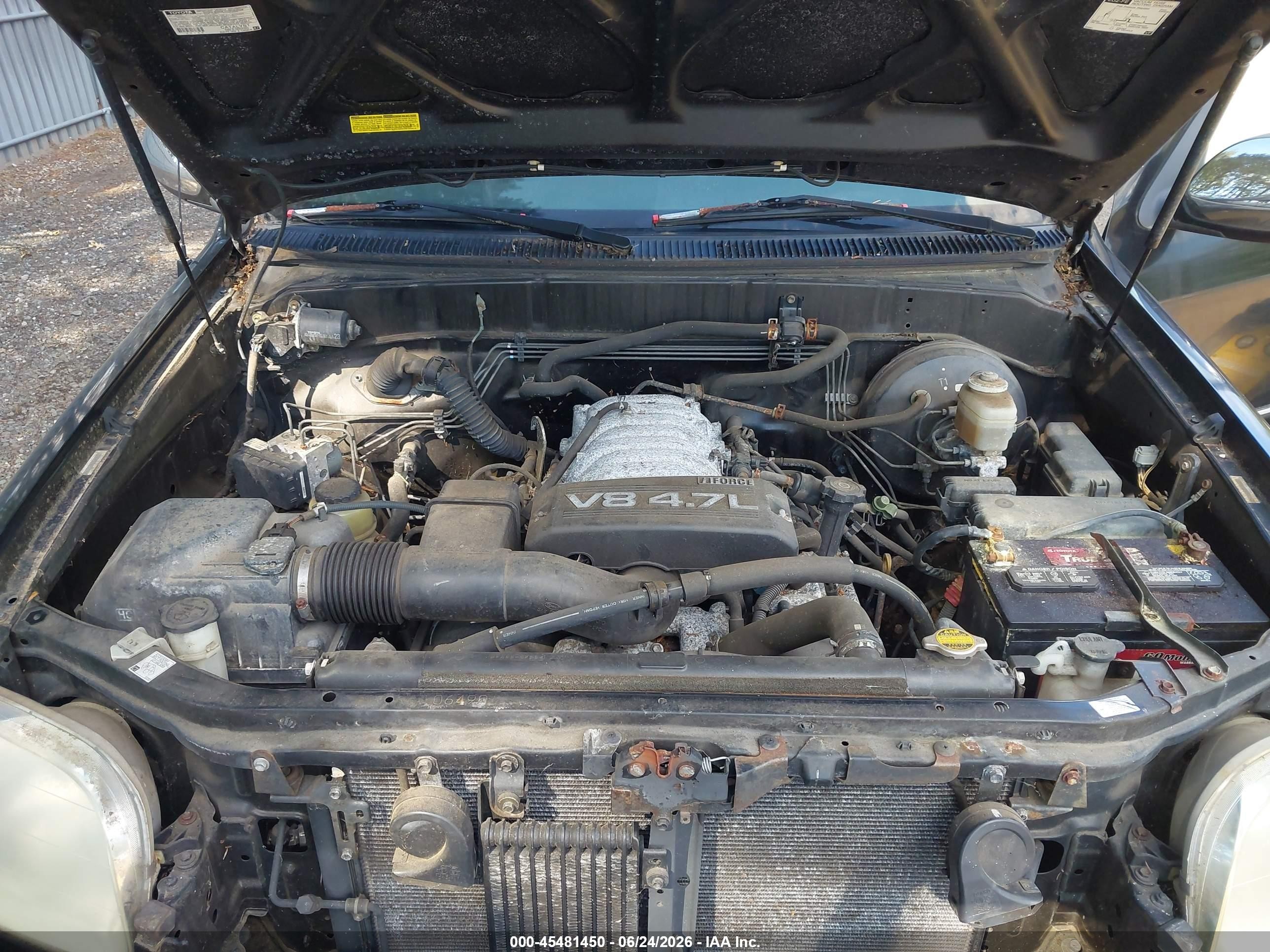 2004 Toyota Tundra Sr5 V8 Black vin: 5TBDT44104S466140