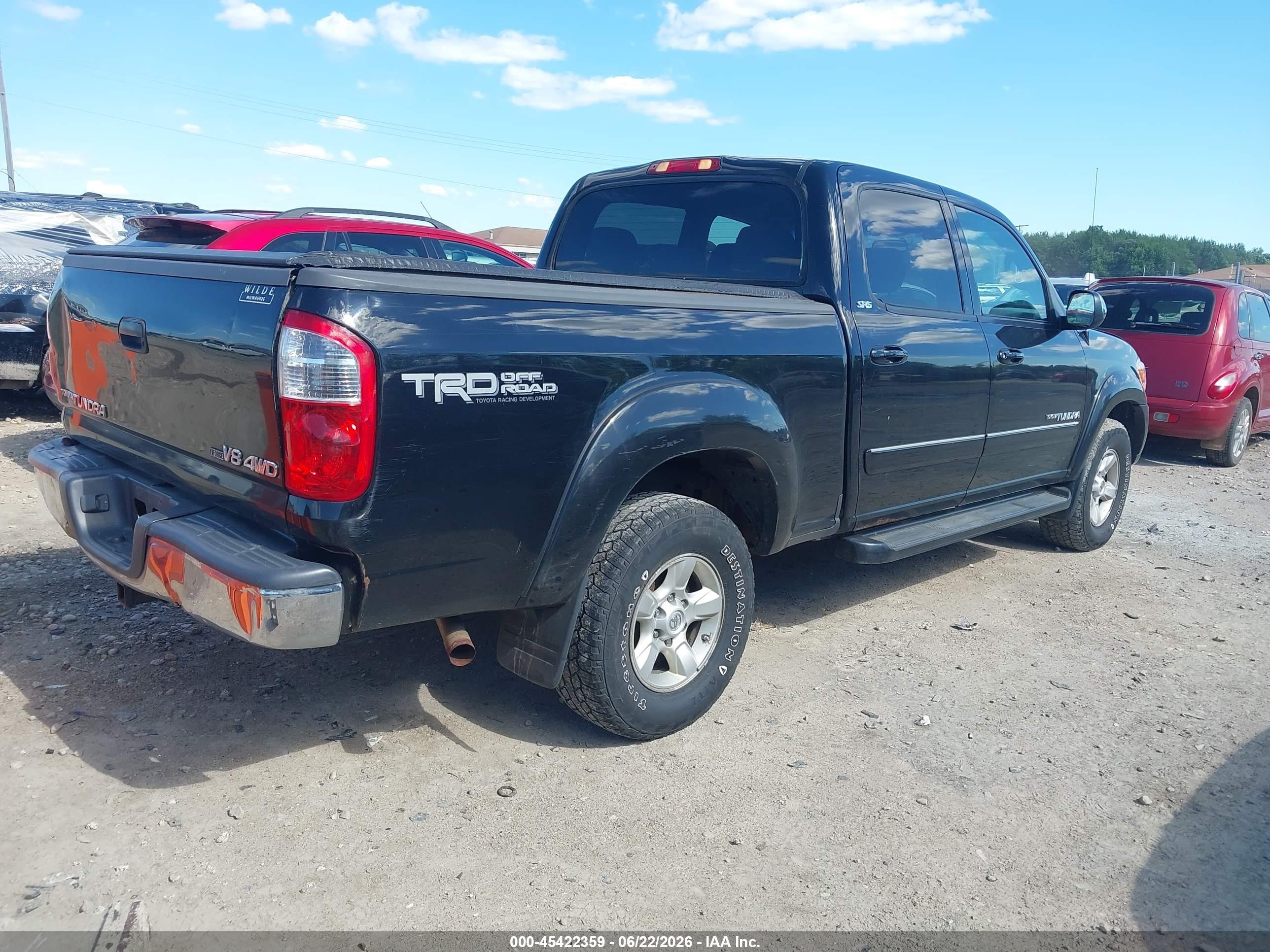 2005 Toyota Tundra Sr5 V8 Black vin: 5TBDT44105S496367