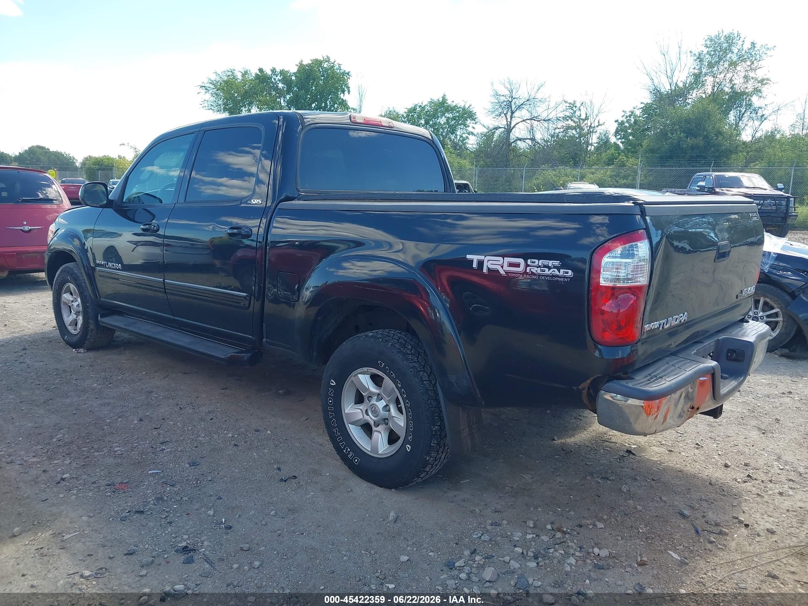 2005 Toyota Tundra Sr5 V8 Black vin: 5TBDT44105S496367