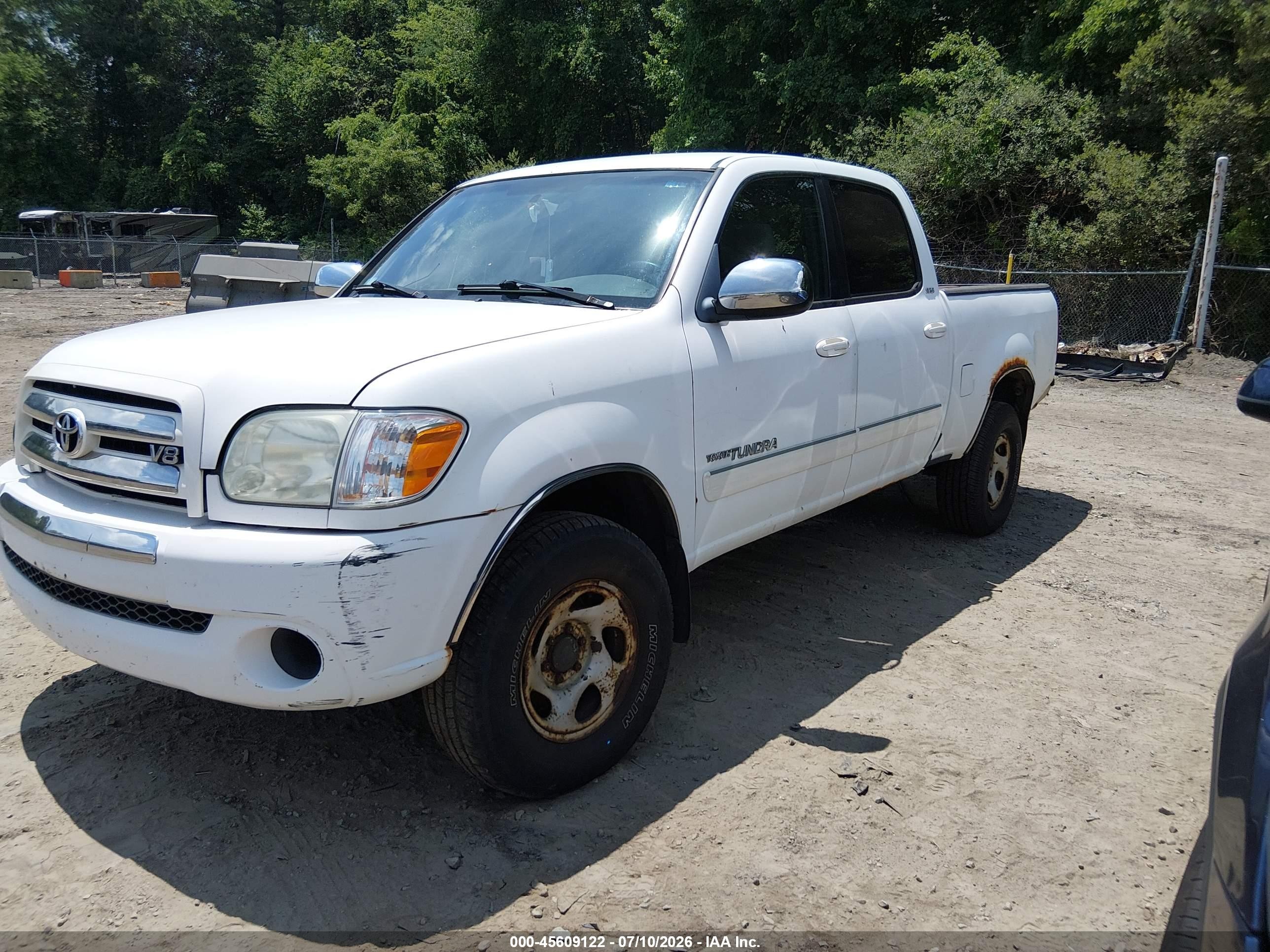 2006 Toyota Tundra Sr5 V8 White vin: 5TBDT44106S554088