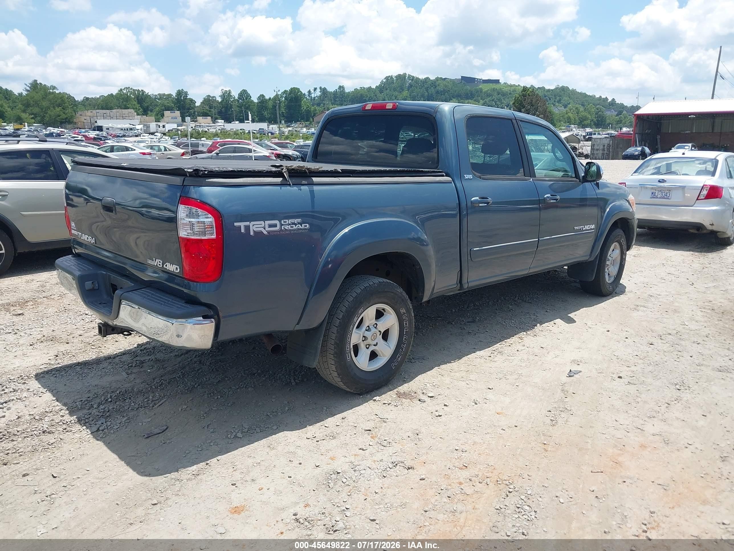 2006 Toyota Tundra Sr5 V8 Blue vin: 5TBDT44116S552284