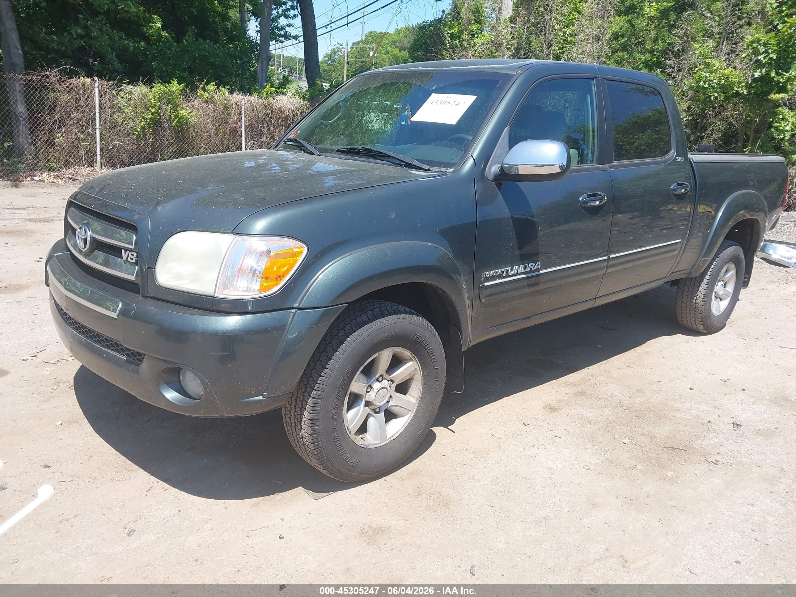 2005 Toyota Tundra Sr5 V8 Green vin: 5TBDT44125S473429