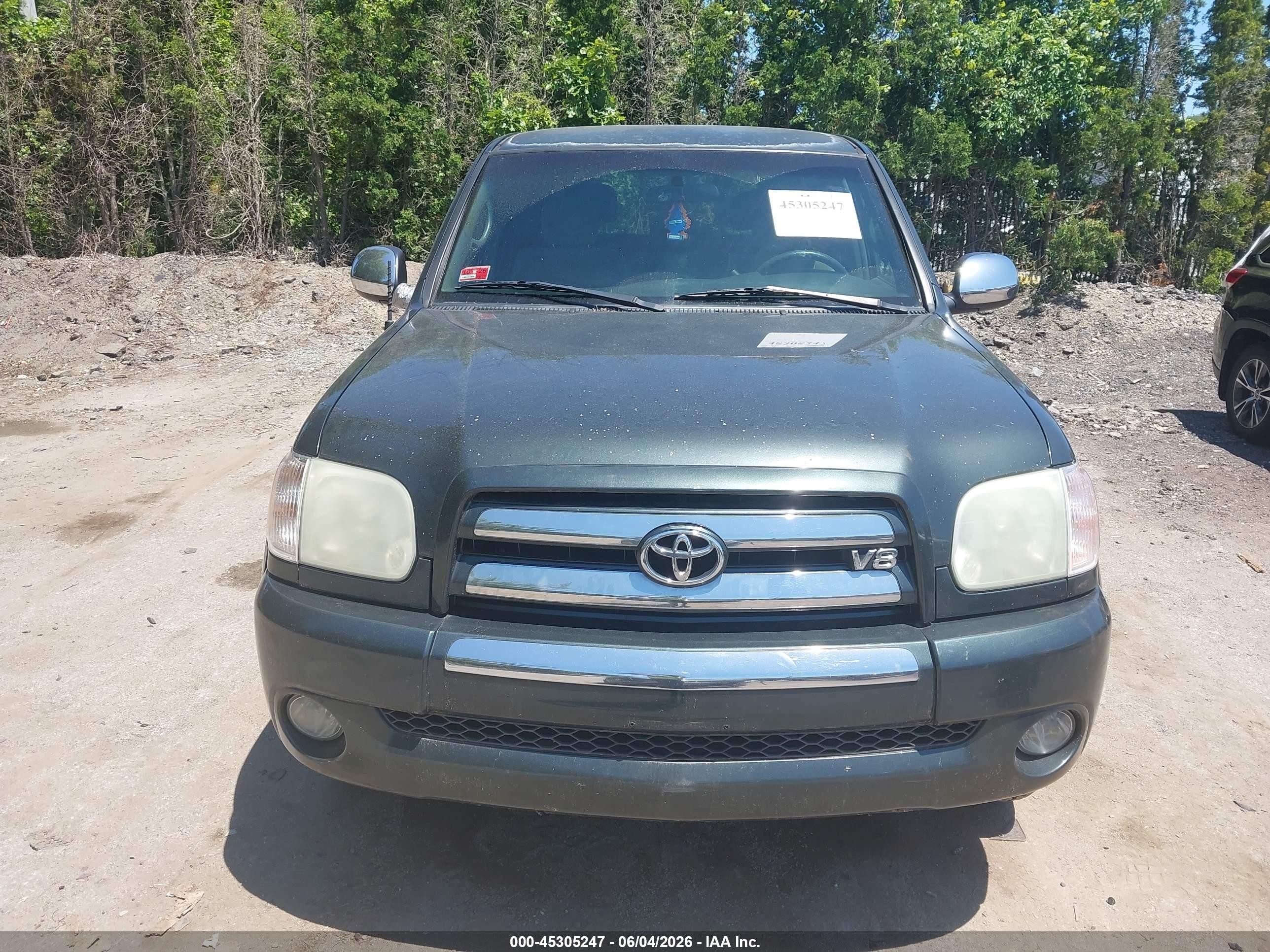 2005 Toyota Tundra Sr5 V8 Green vin: 5TBDT44125S473429