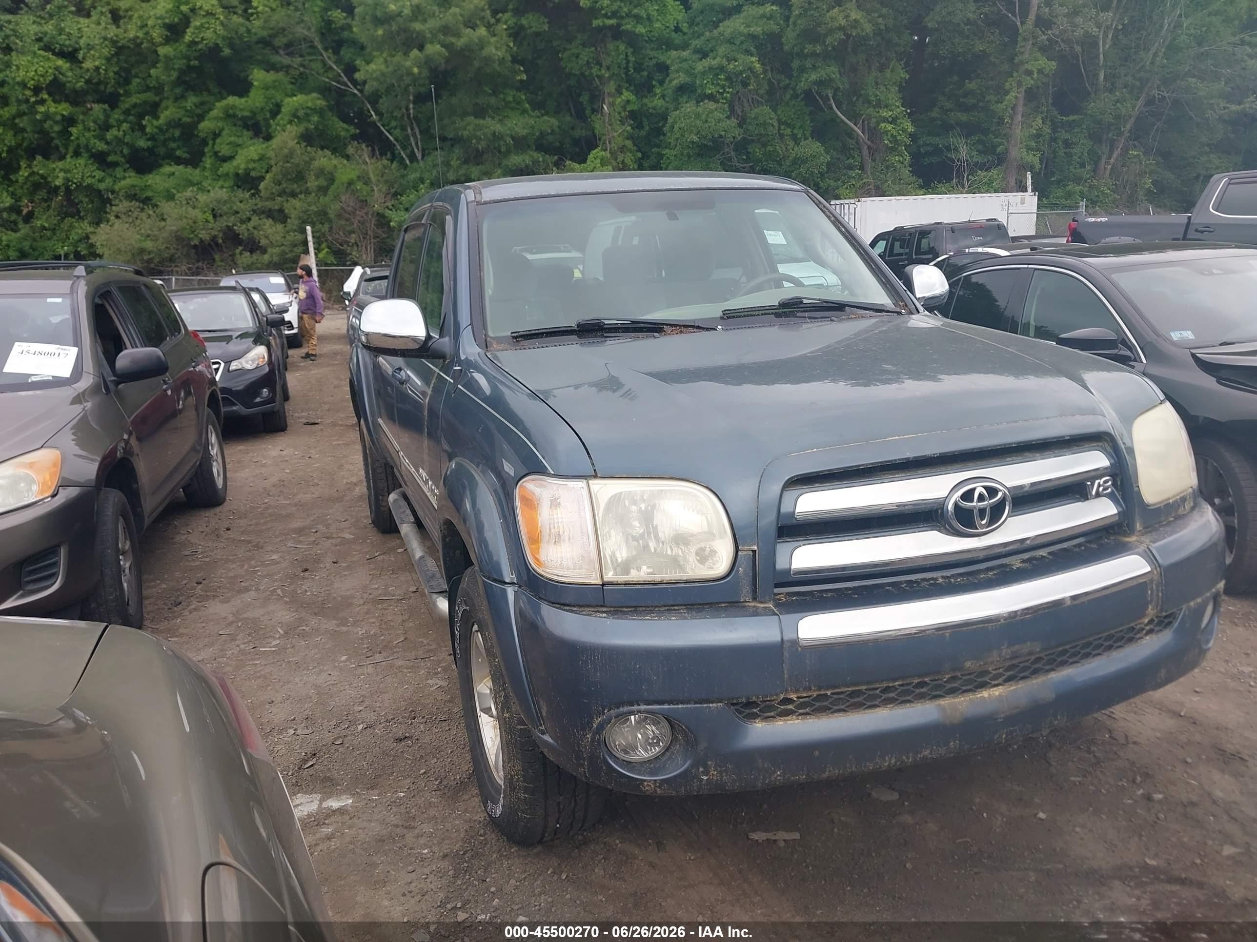 2006 Toyota Tundra Sr5 V8 Blue vin: 5TBDT44136S508478