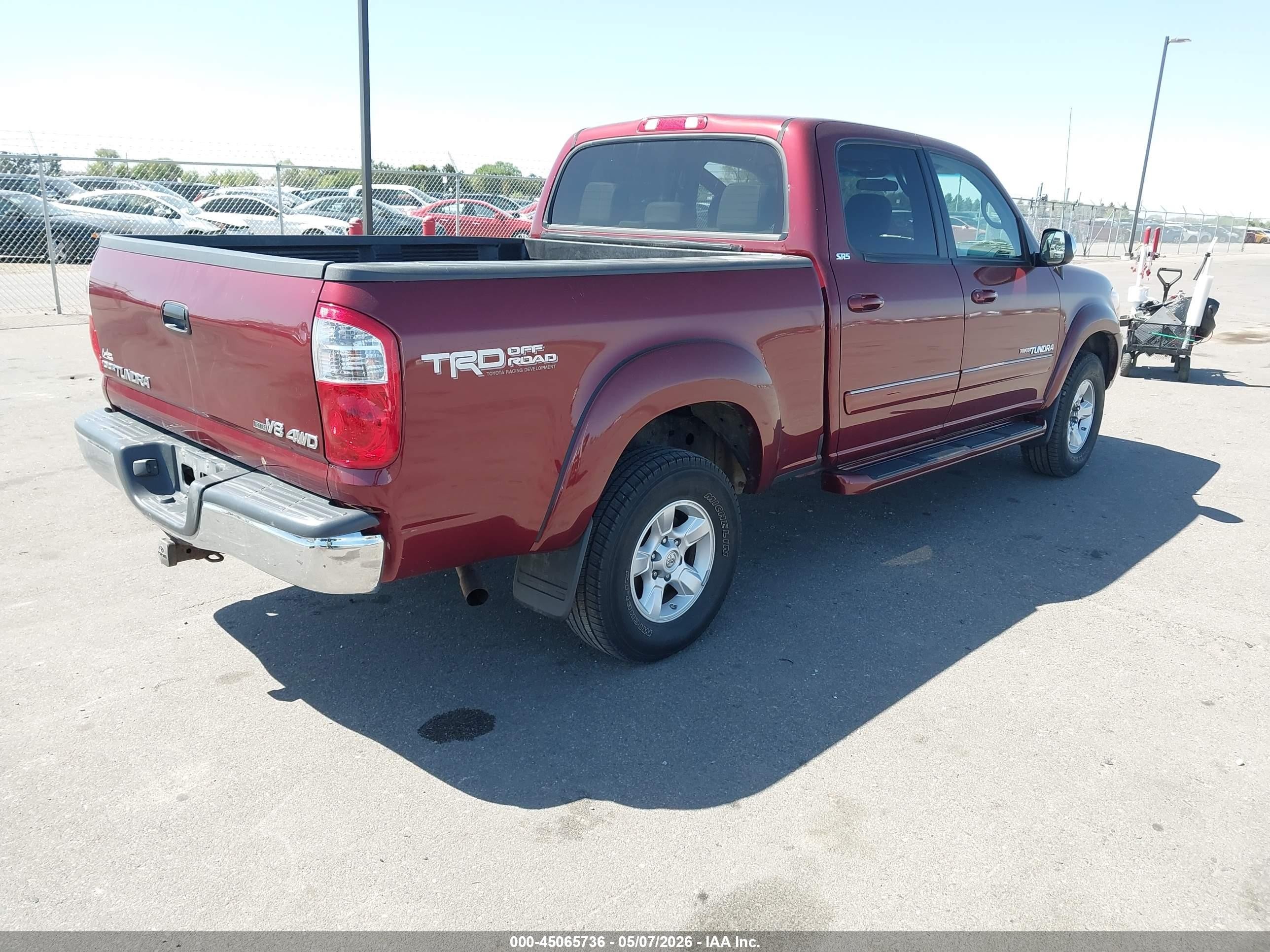 2006 Toyota Tundra Sr5 V8 Красный vin: 5TBDT44136S514491