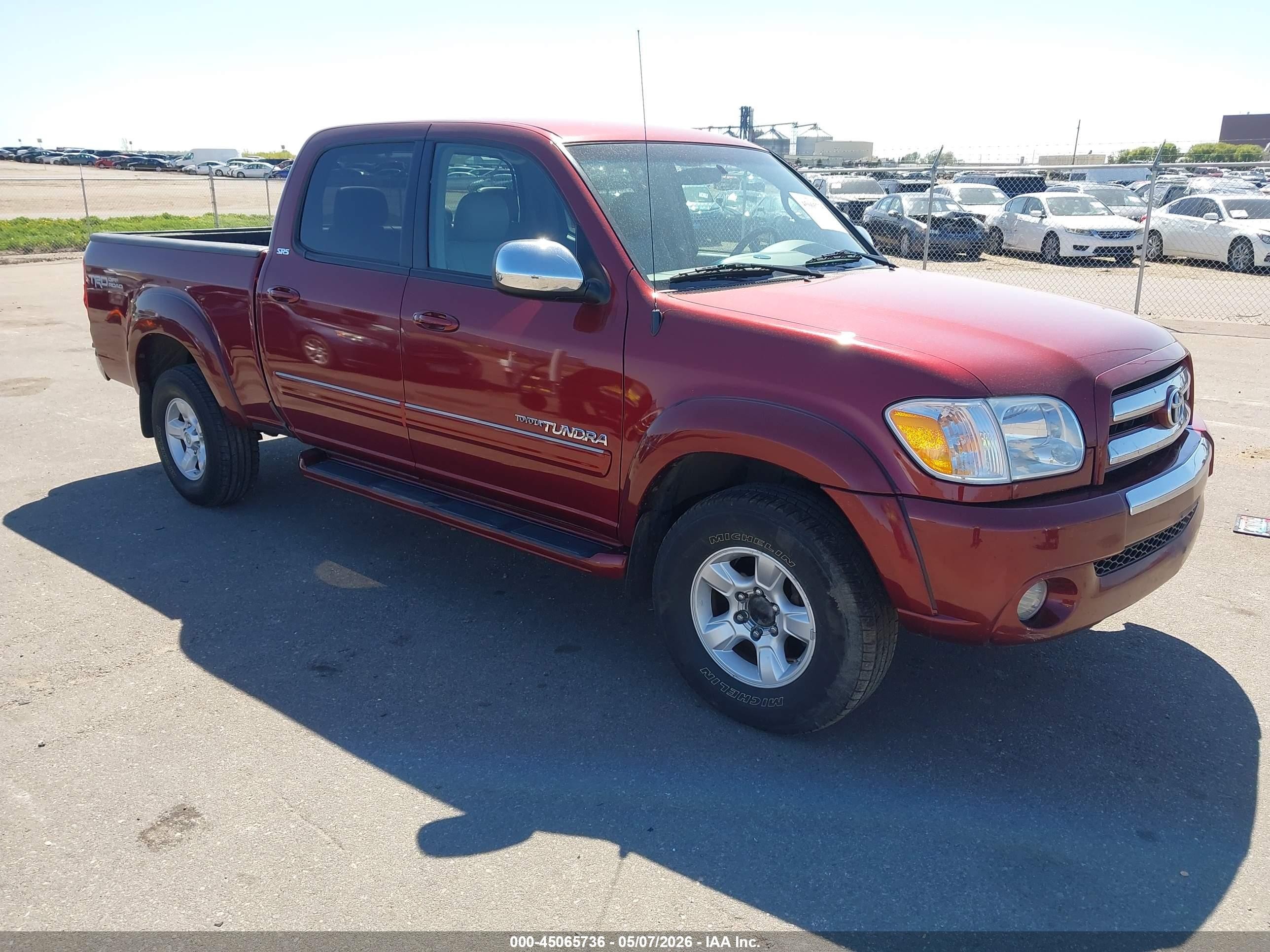 2006 Toyota Tundra Sr5 V8 Red vin: 5TBDT44136S514491
