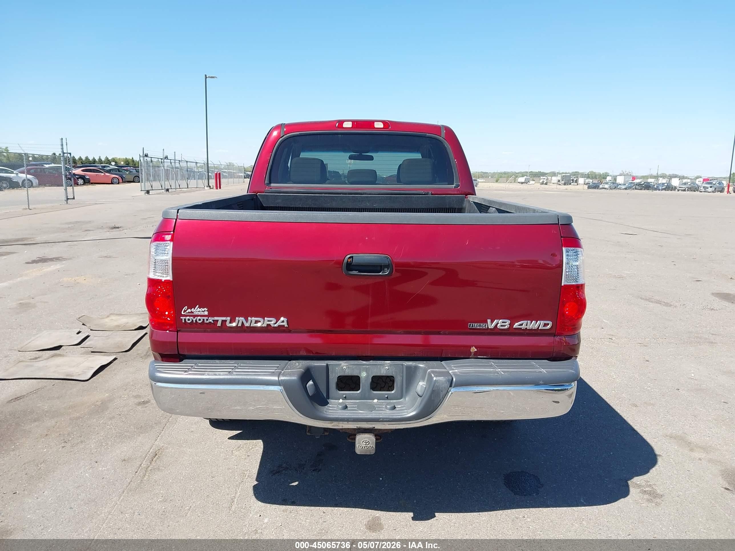 2006 Toyota Tundra Sr5 V8 Красный vin: 5TBDT44136S514491