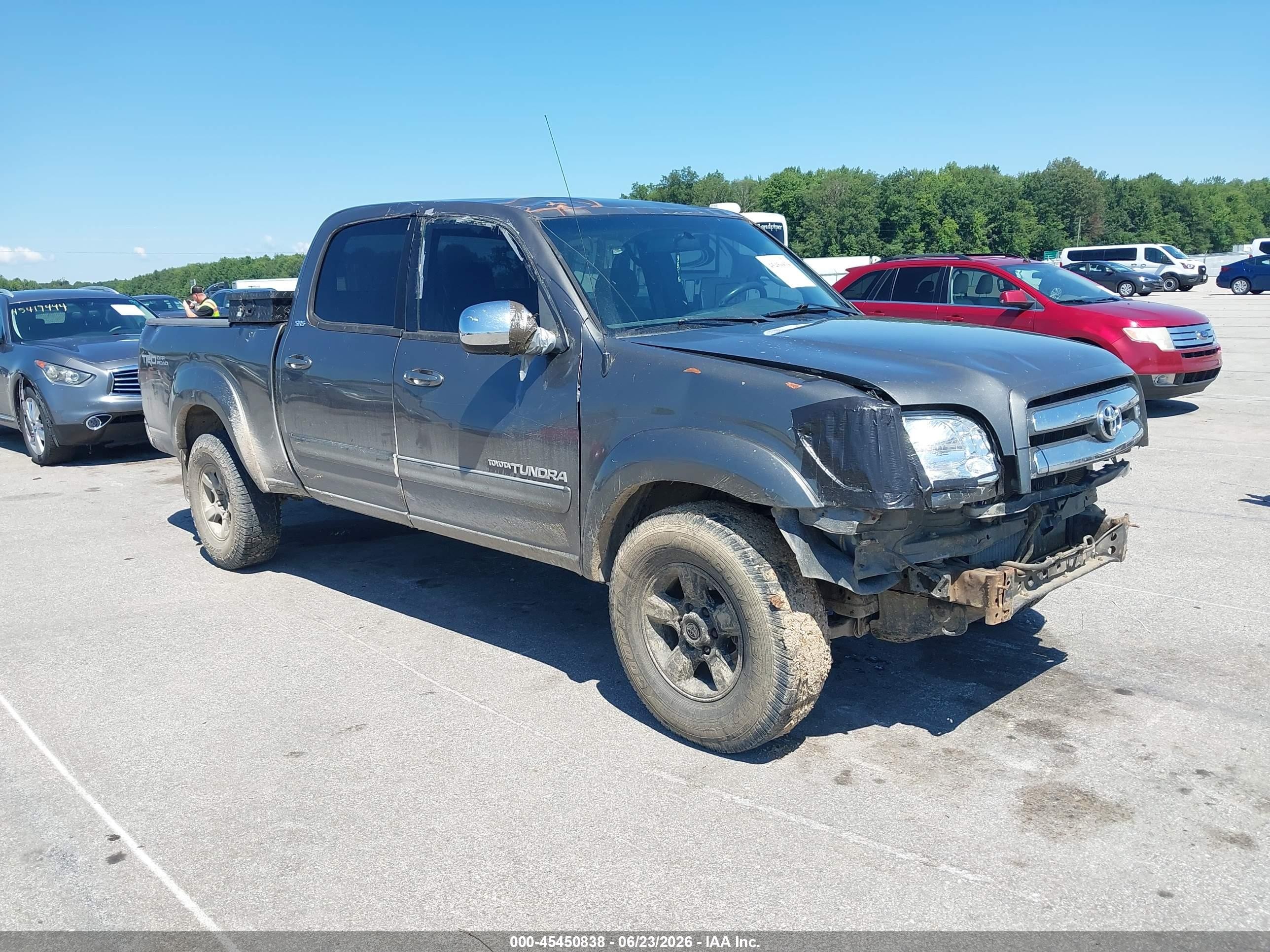 2006 Toyota Tundra Sr5 V8 Gray vin: 5TBDT44136S542193