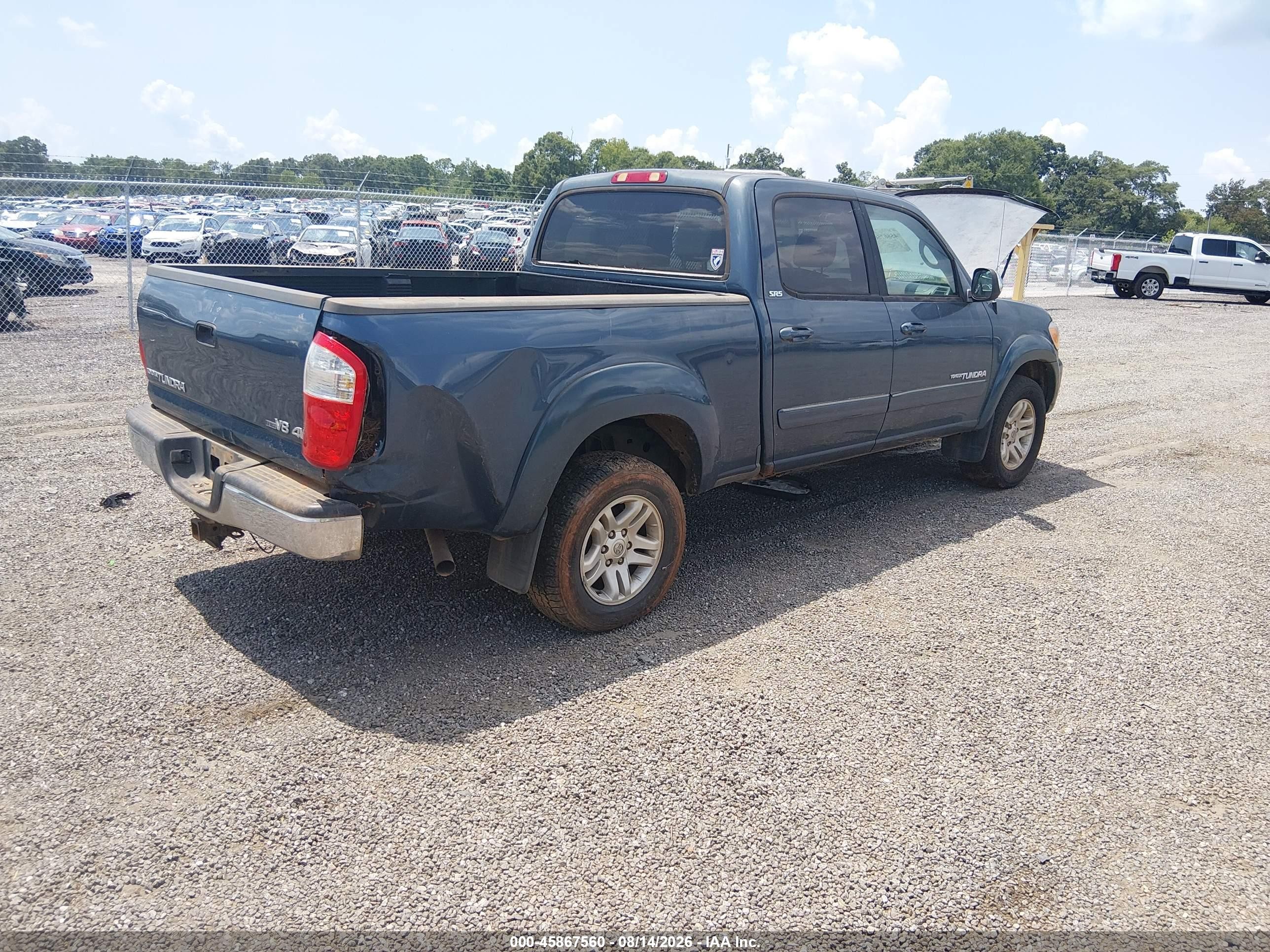 2005 Toyota Tundra Sr5 V8 Blue vin: 5TBDT44145S480074