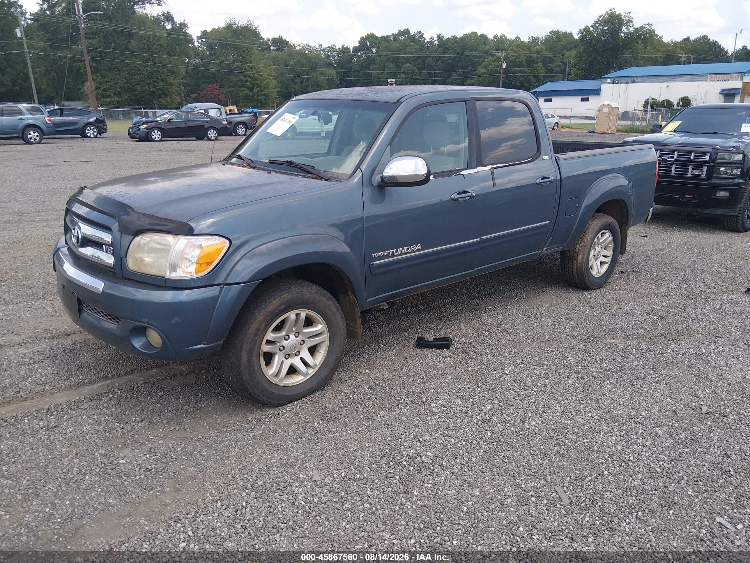 2005 Toyota Tundra Sr5 V8 Blue vin: 5TBDT44145S480074