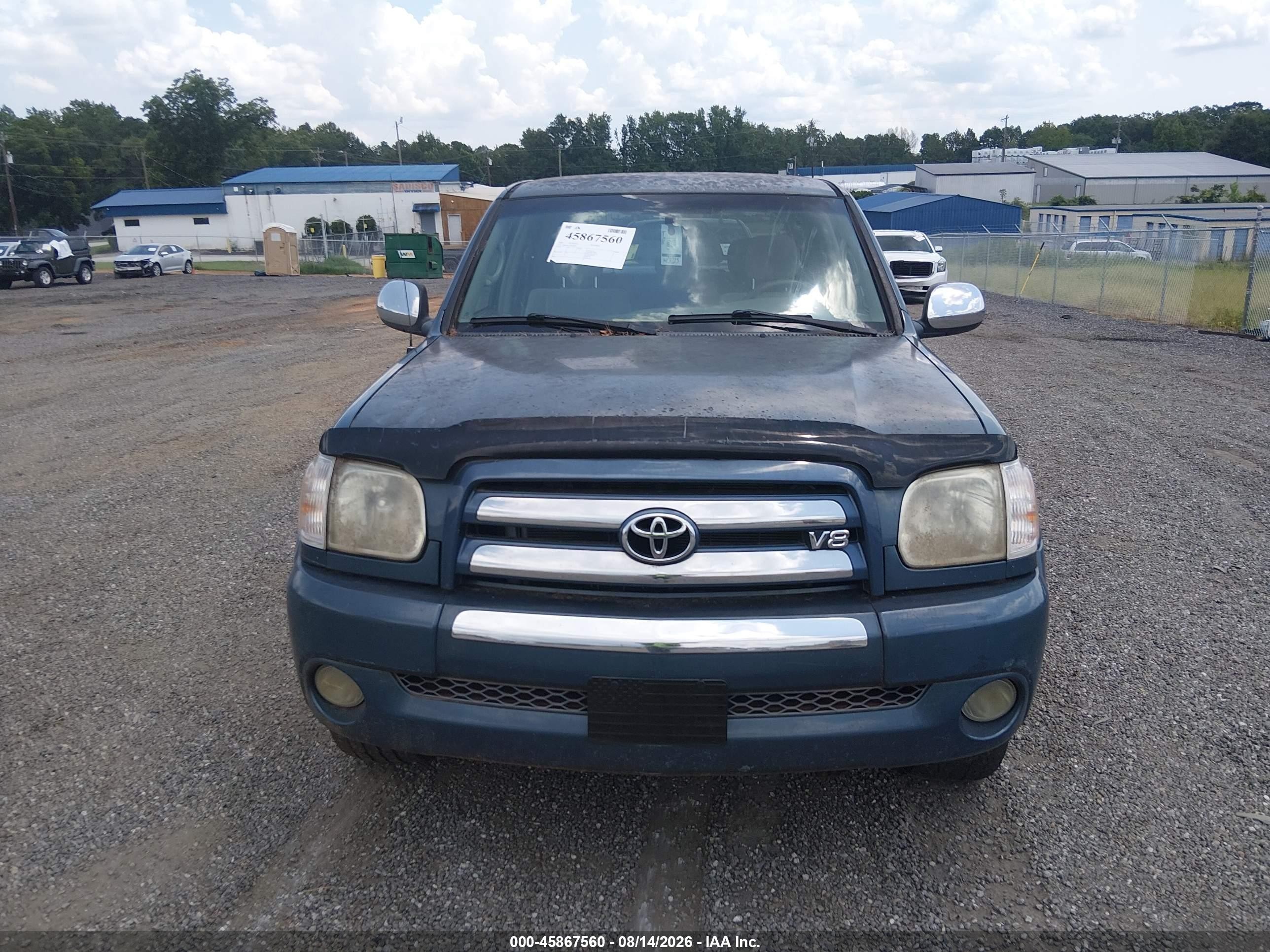 2005 Toyota Tundra Sr5 V8 Blue vin: 5TBDT44145S480074