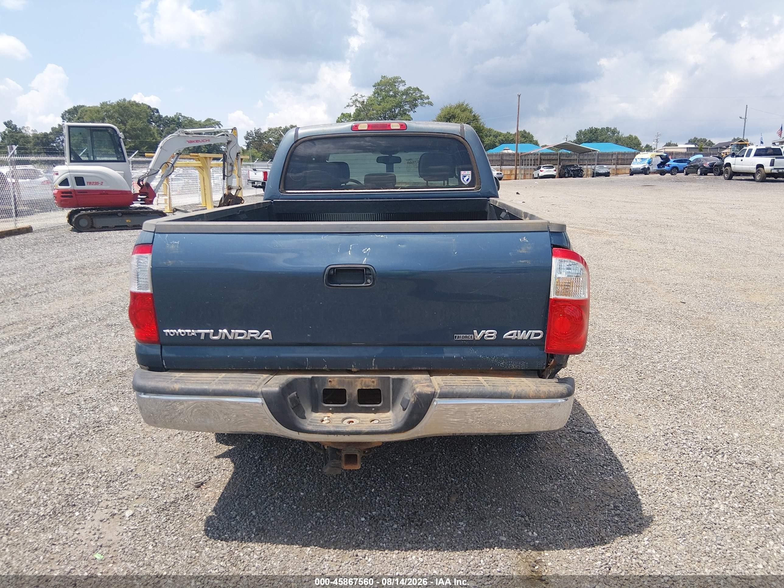 2005 Toyota Tundra Sr5 V8 Blue vin: 5TBDT44145S480074