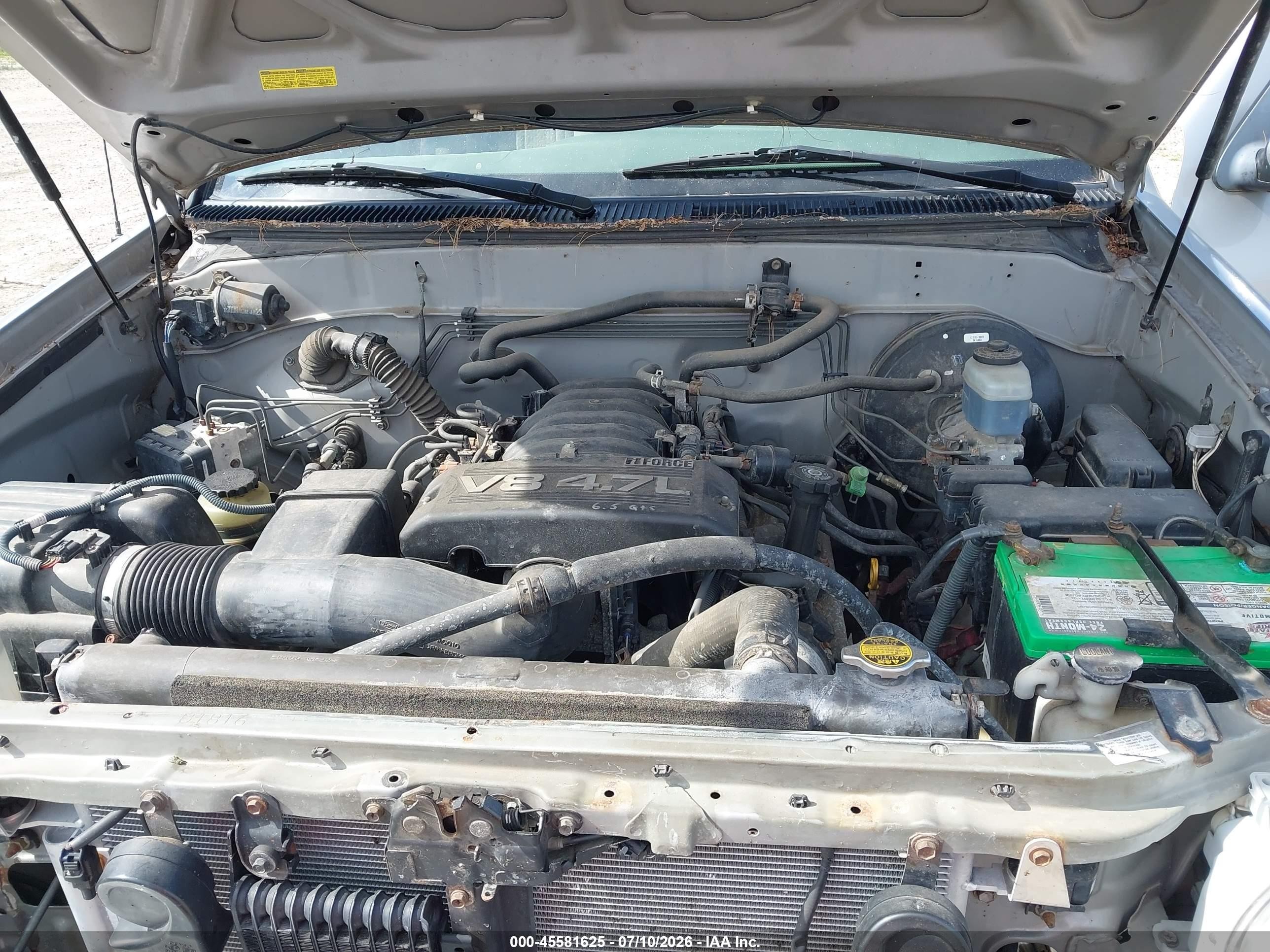 2005 Toyota Tundra Sr5 V8 Silver vin: 5TBDT44145S482276