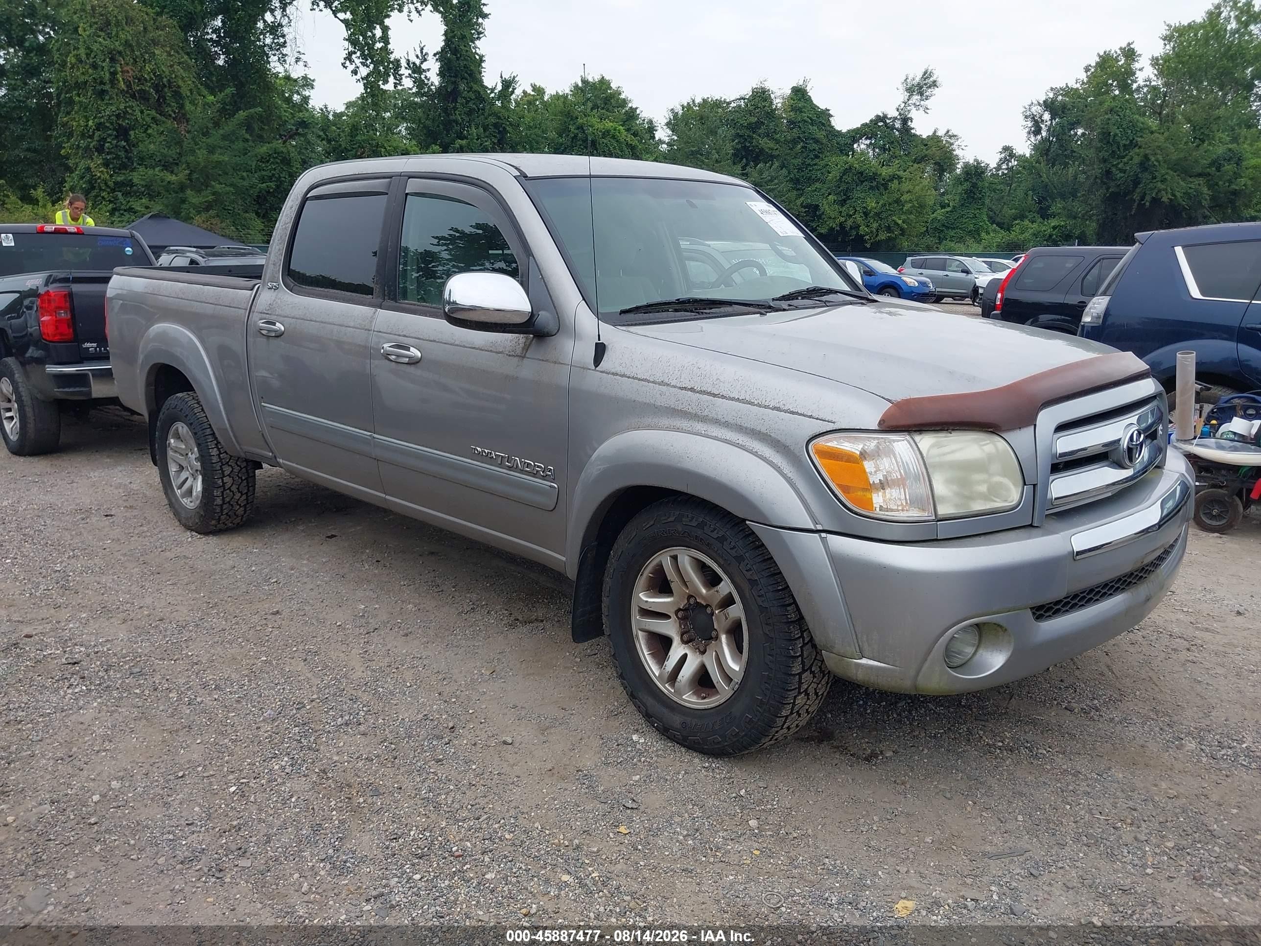 2005 Toyota Tundra Sr5 V8 Silver vin: 5TBDT44145S486361