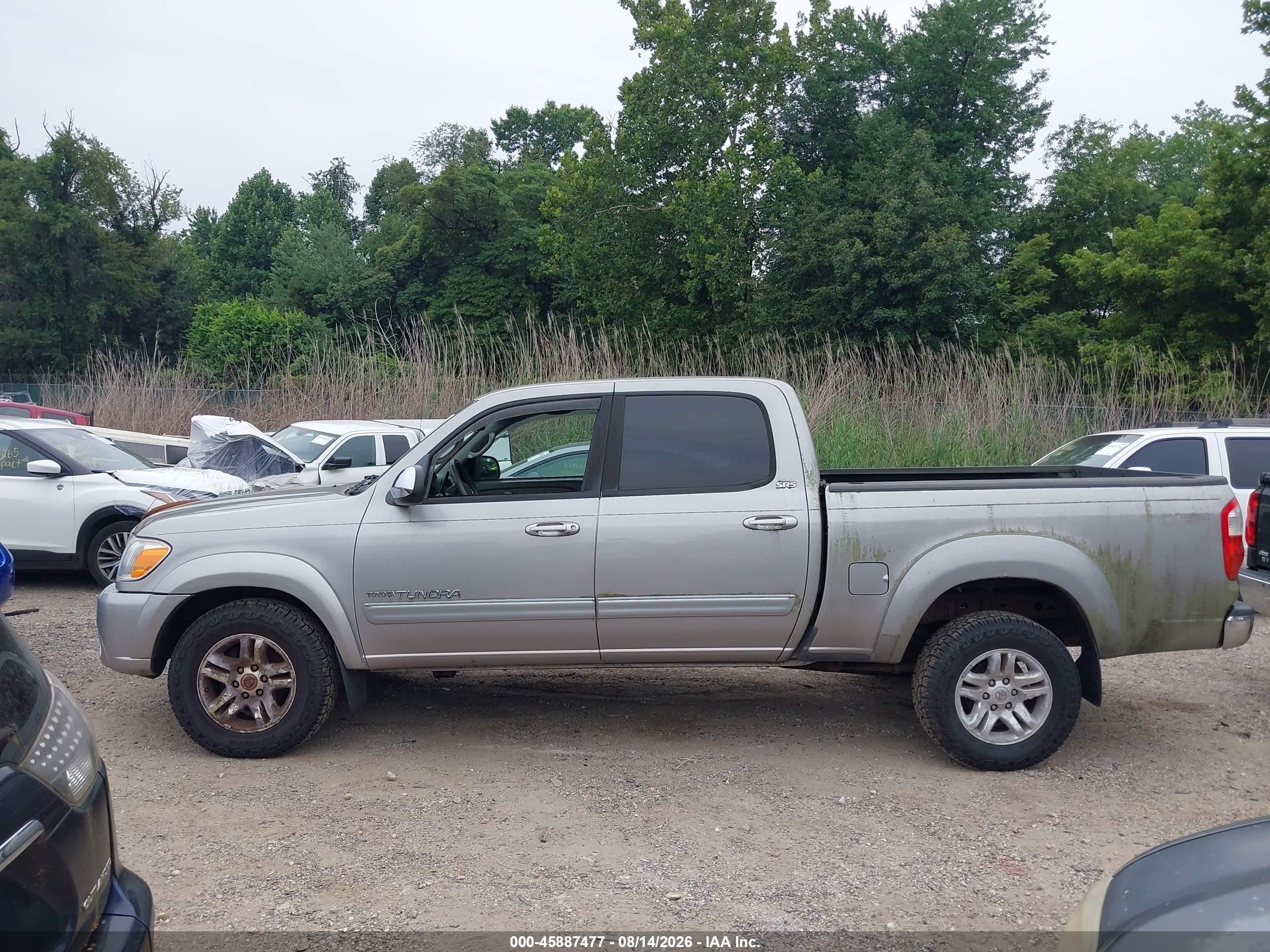 2005 Toyota Tundra Sr5 V8 Silver vin: 5TBDT44145S486361