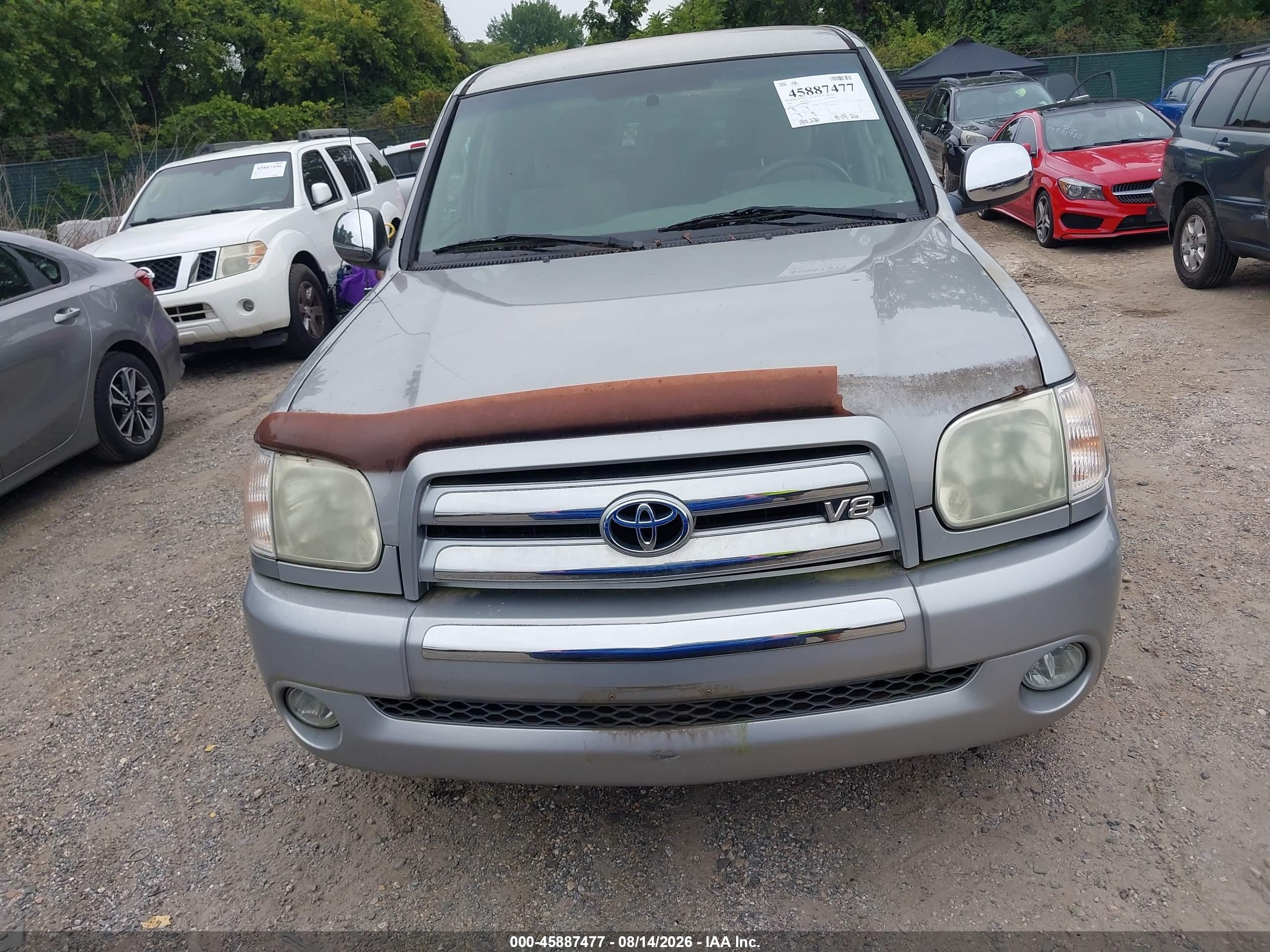 2005 Toyota Tundra Sr5 V8 Silver vin: 5TBDT44145S486361