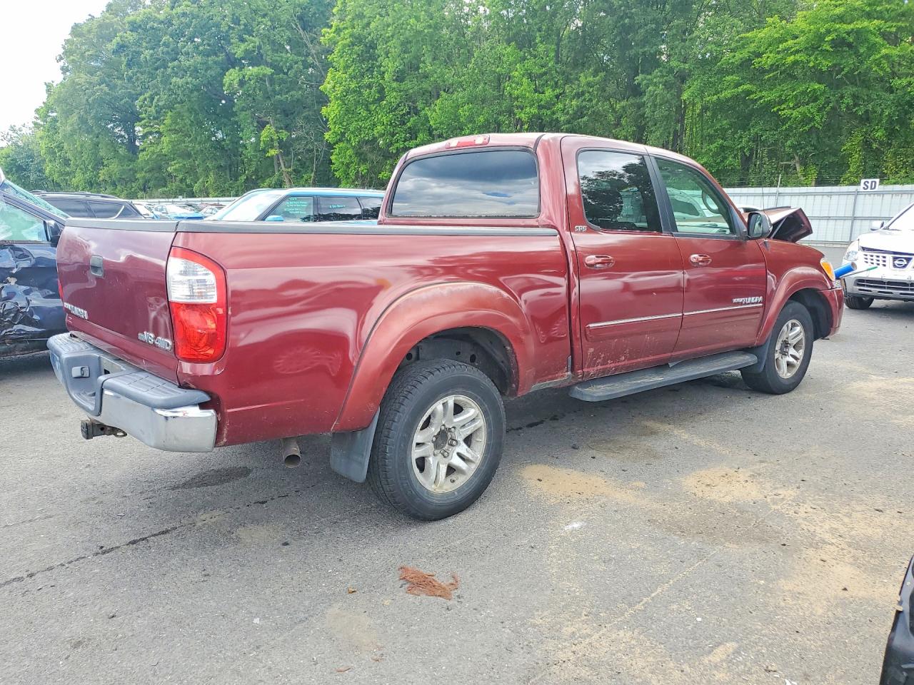 2005 Toyota Tundra Double Cab Sr5 Burgundy vin: 5TBDT44145S493617