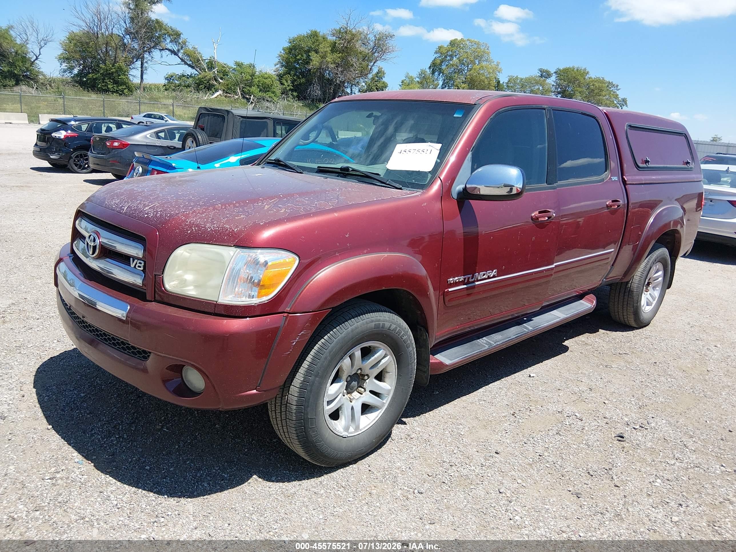 2006 Toyota Tundra Sr5 V8 Red vin: 5TBDT44146S510840
