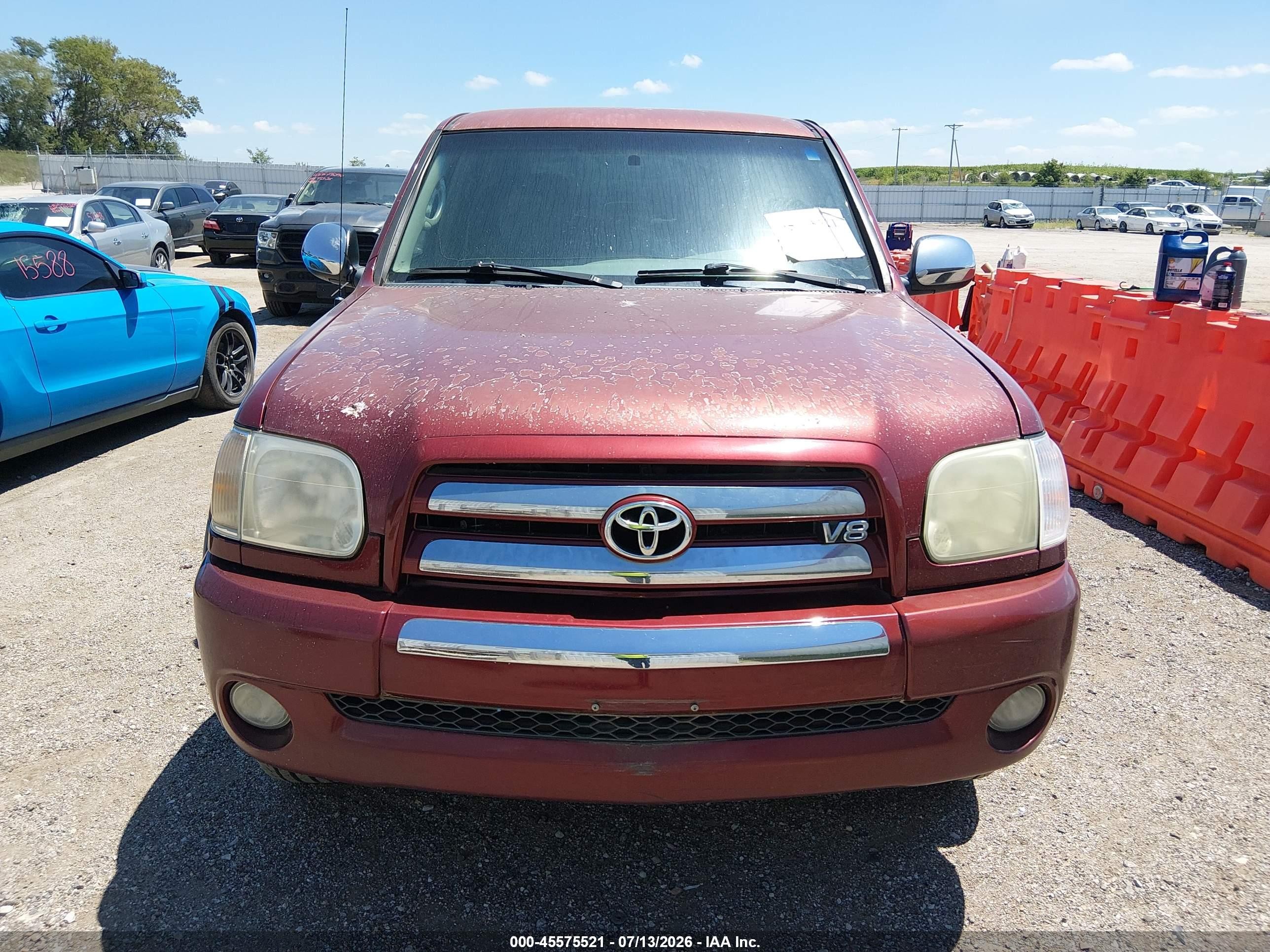 2006 Toyota Tundra Sr5 V8 Red vin: 5TBDT44146S510840