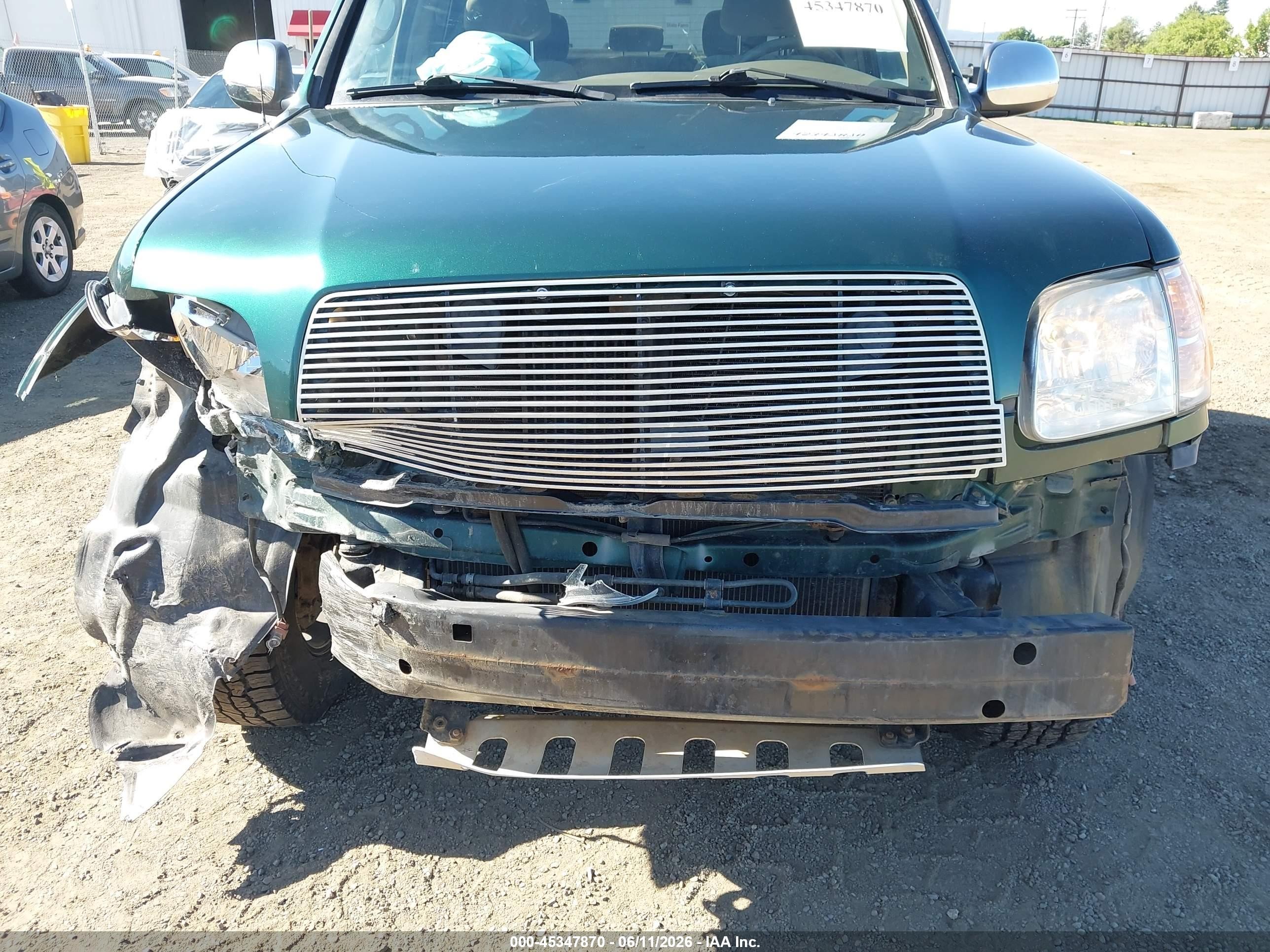 2004 Toyota Tundra Sr5 V8 Green vin: 5TBDT44154S457255