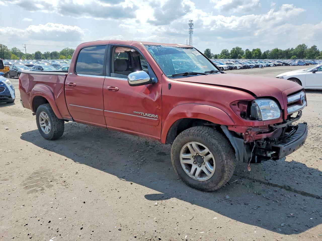 2005 Toyota Tundra Double Cab Sr5 Red vin: 5TBDT44155S468421