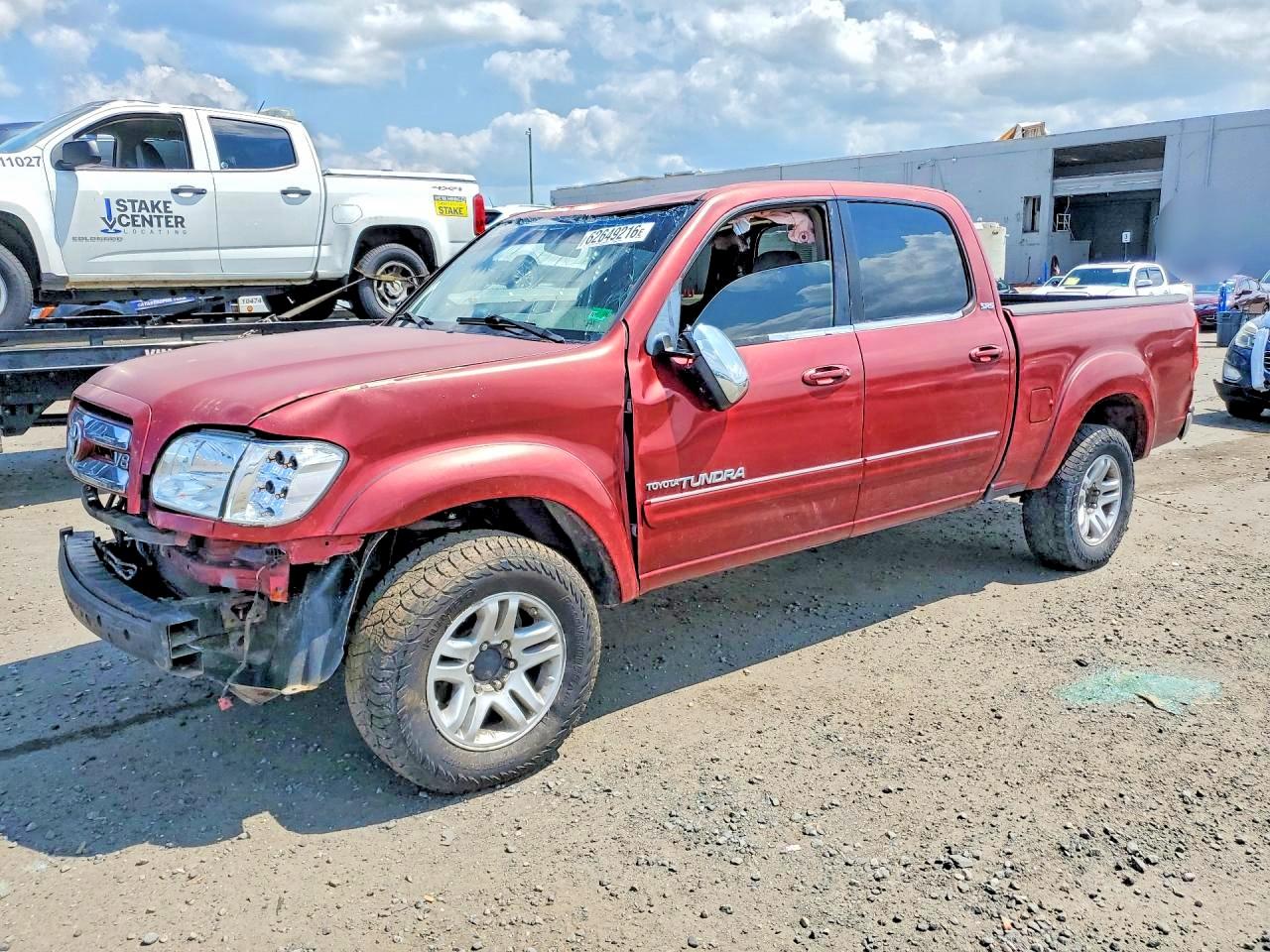 2005 Toyota Tundra Double Cab Sr5 Red vin: 5TBDT44155S468421