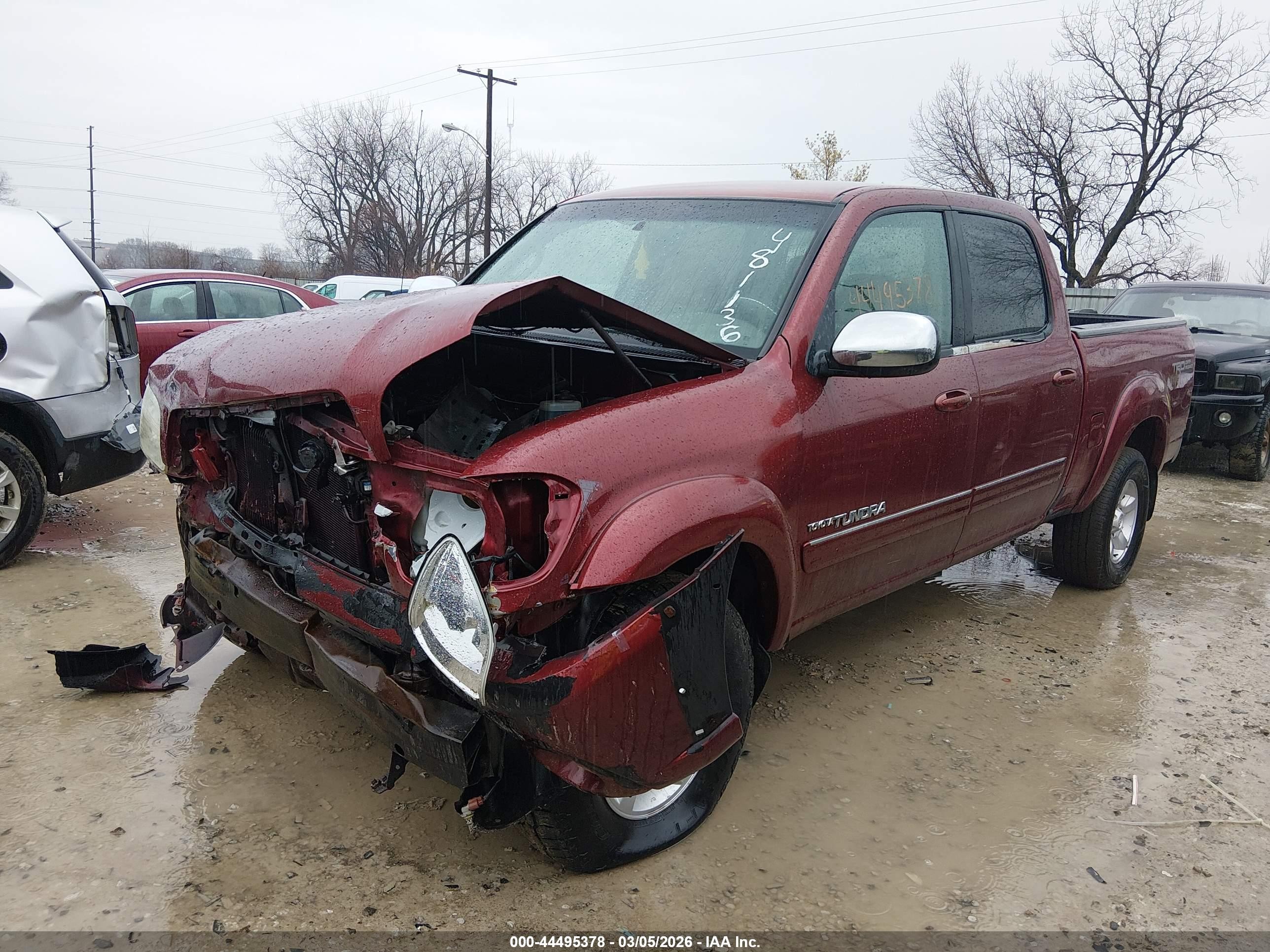 2005 Toyota Tundra Sr5 V8 Maroon vin: 5TBDT44155S481136