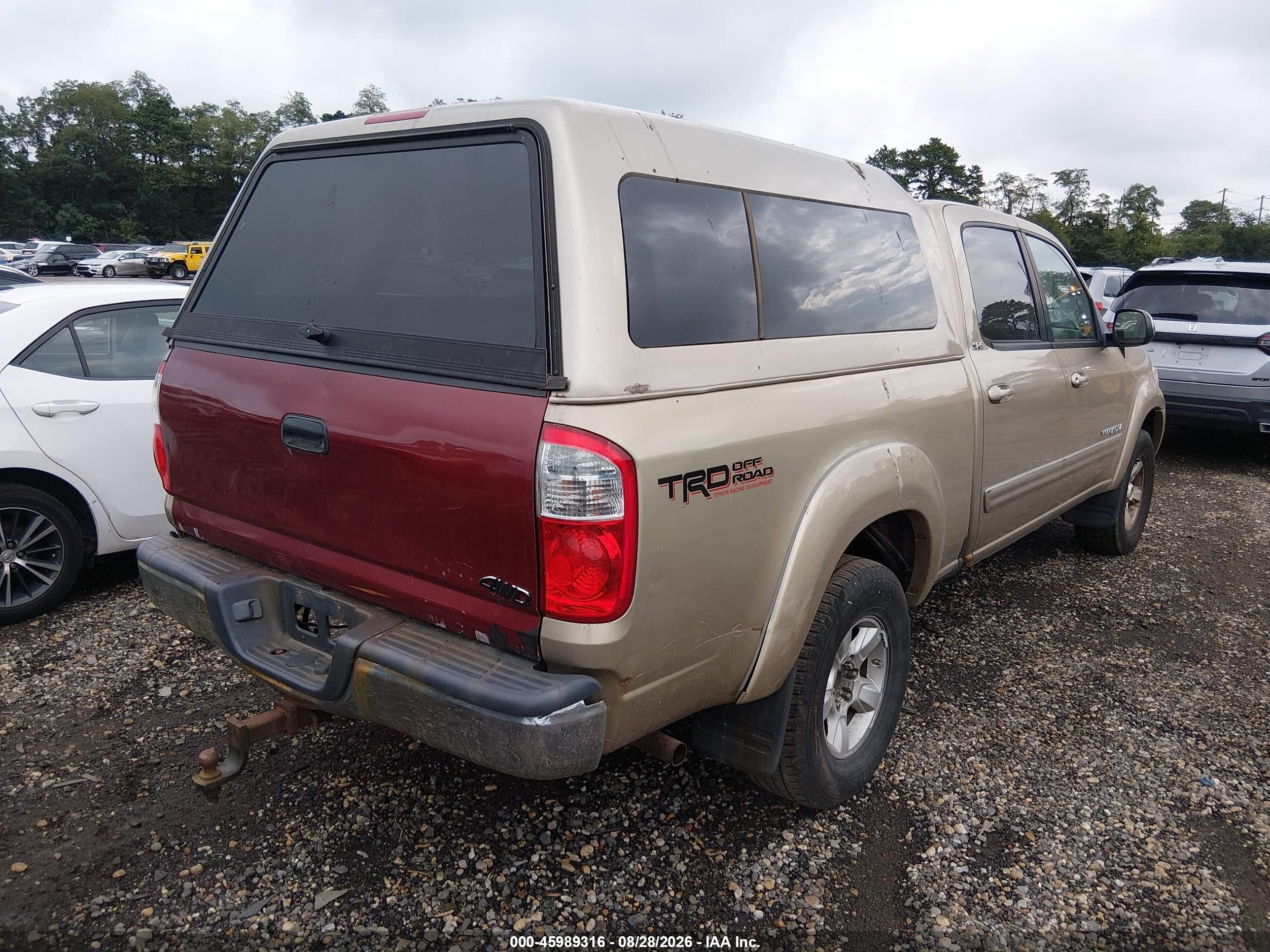2005 Toyota Tundra Sr5 V8 Beige vin: 5TBDT44155S500915