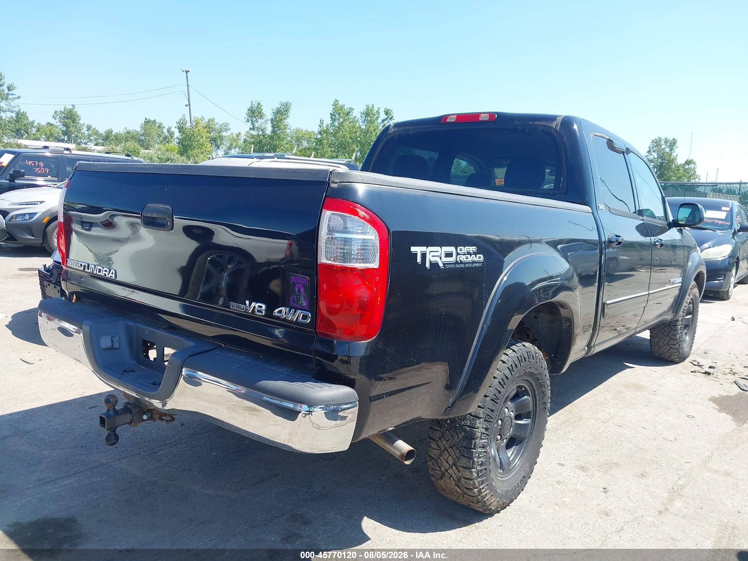 2006 Toyota Tundra Sr5 V8 Black vin: 5TBDT44166S533360