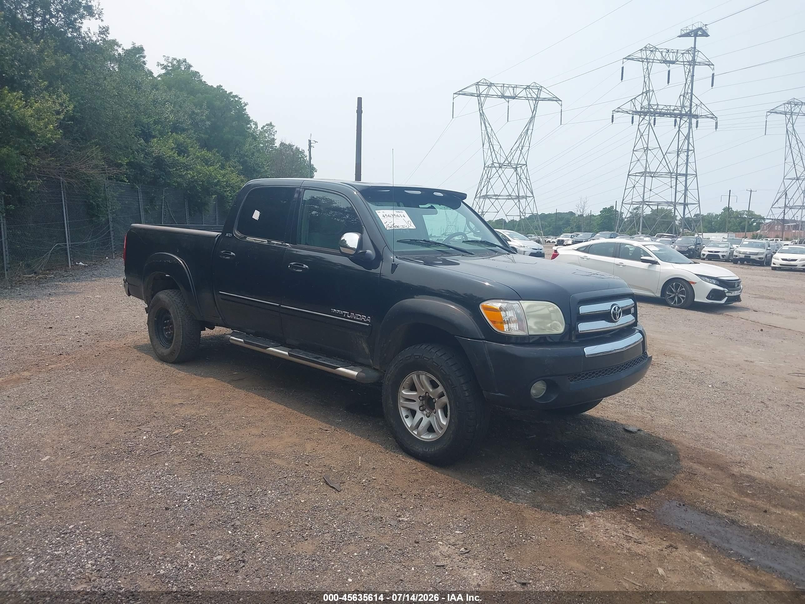 2005 Toyota Tundra Sr5 V8 Black vin: 5TBDT44175S490386