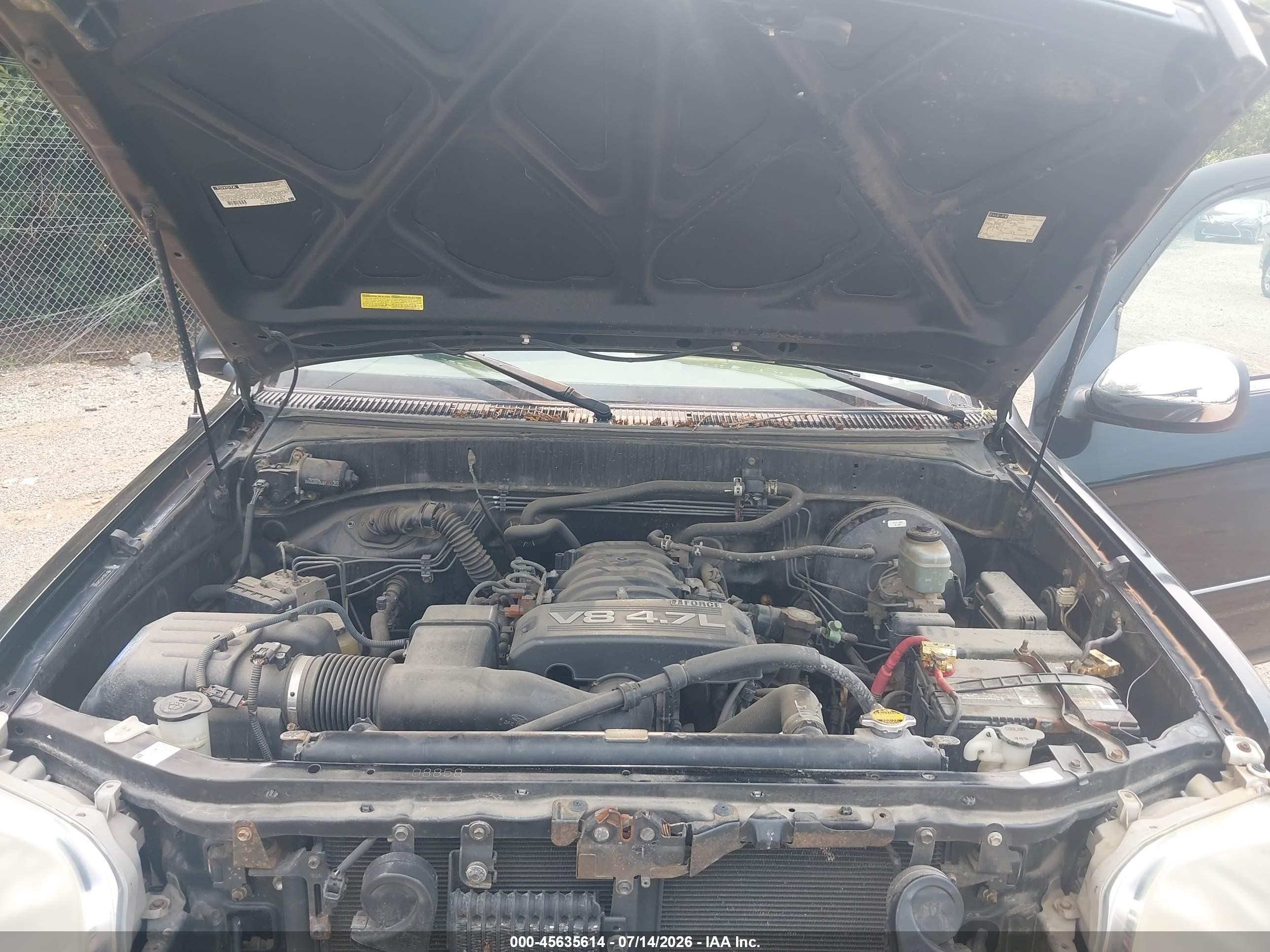2005 Toyota Tundra Sr5 V8 Black vin: 5TBDT44175S490386