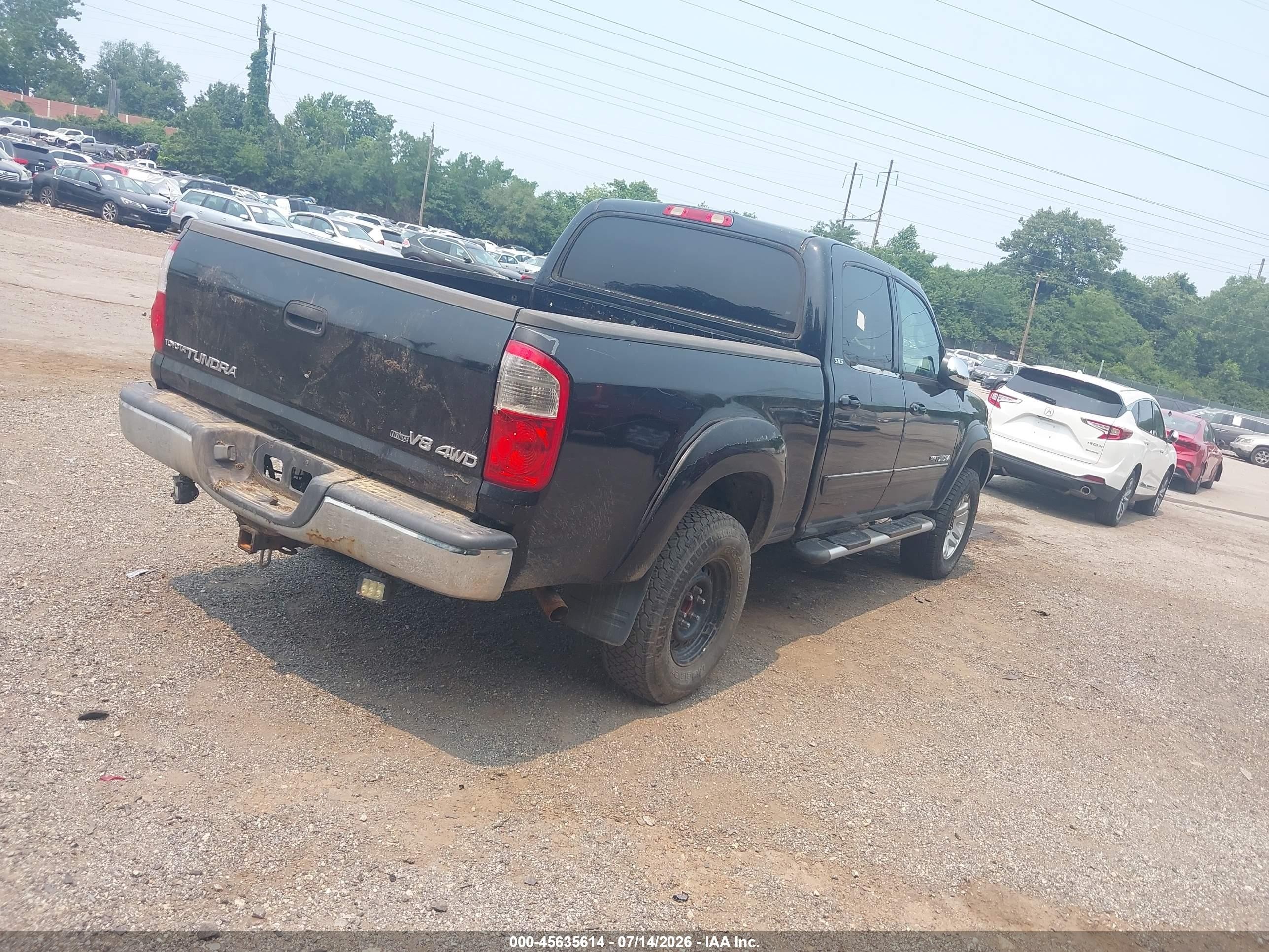 2005 Toyota Tundra Sr5 V8 Black vin: 5TBDT44175S490386
