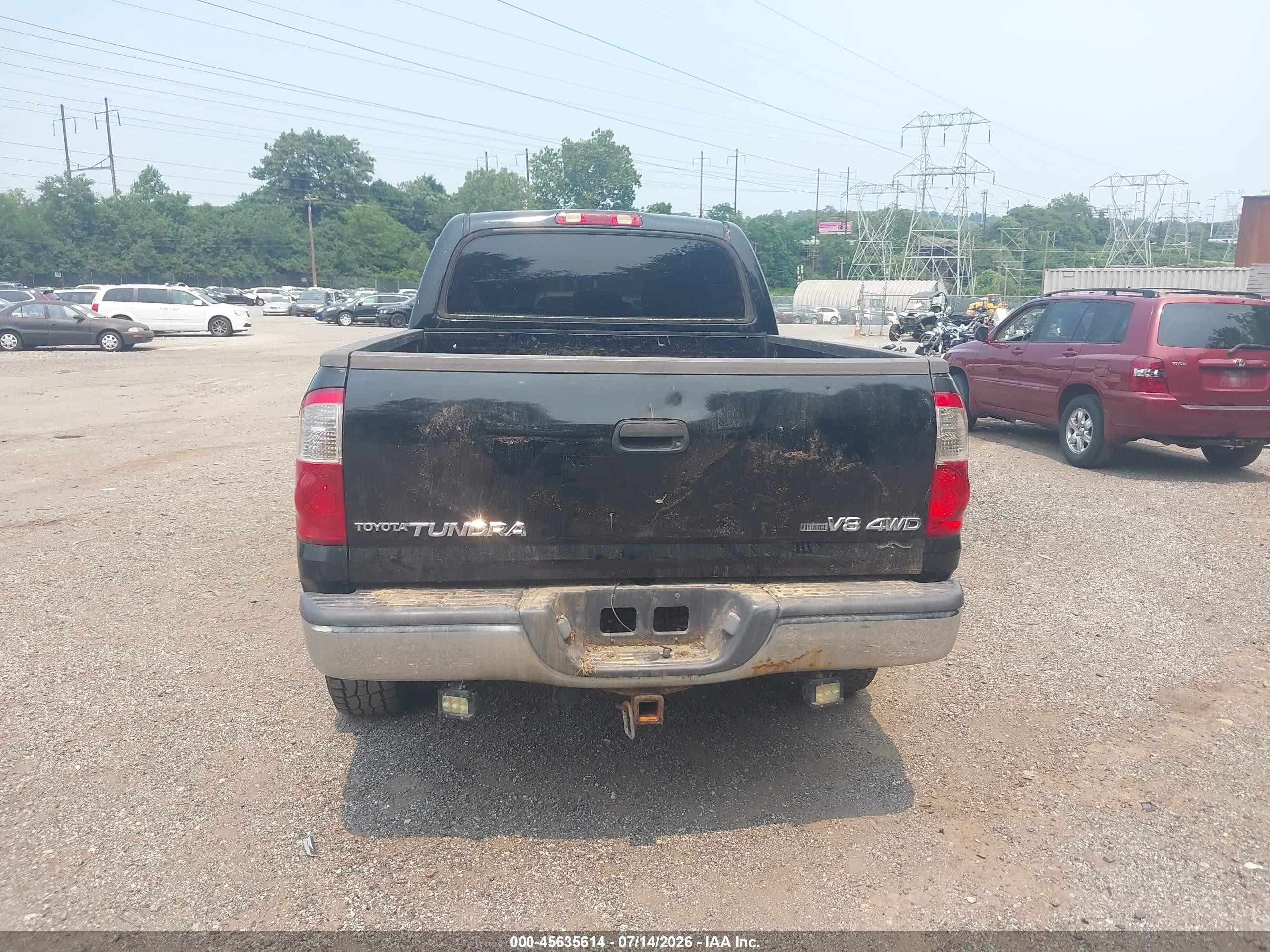 2005 Toyota Tundra Sr5 V8 Black vin: 5TBDT44175S490386