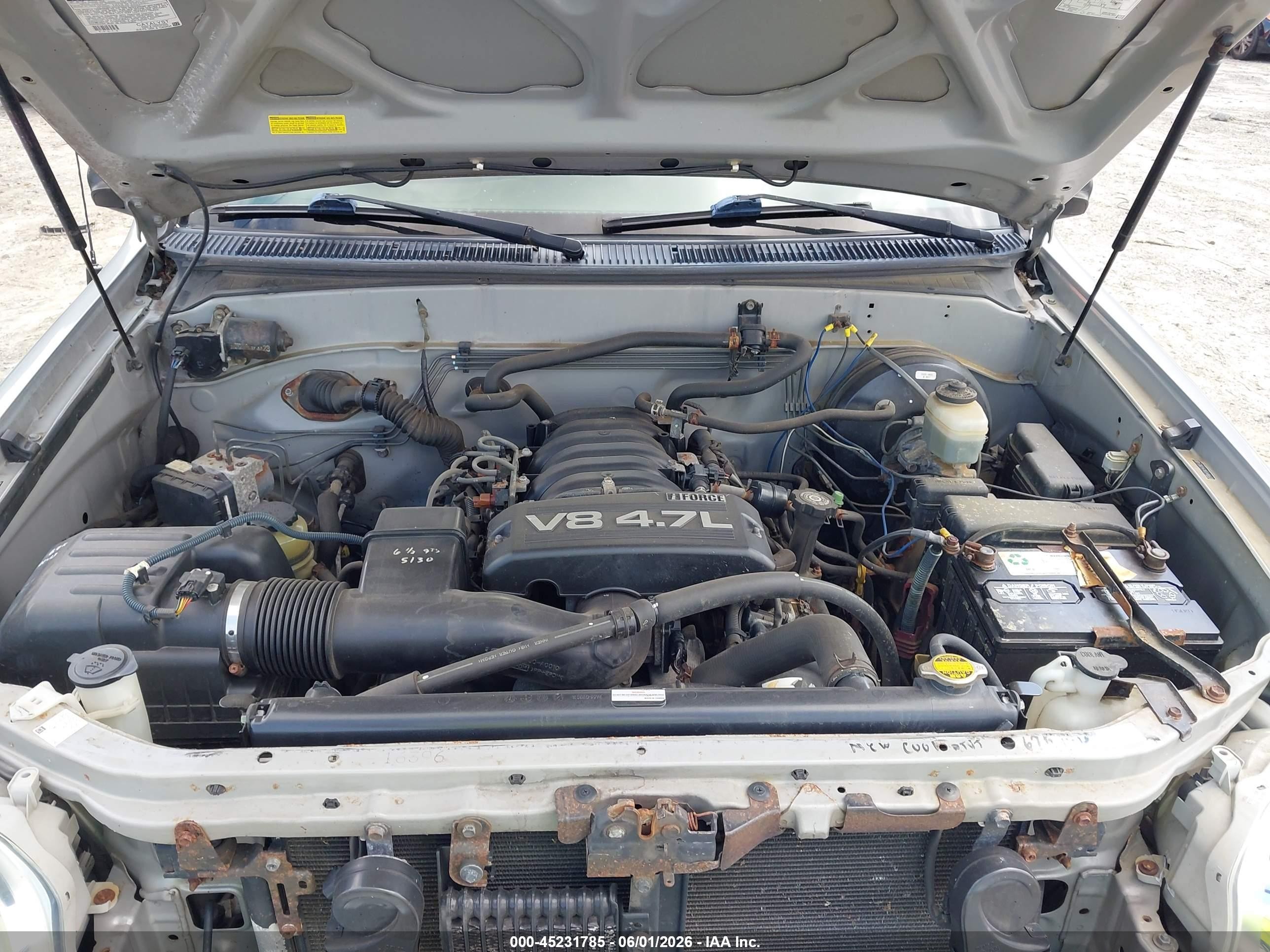 2005 Toyota Tundra Sr5 V8 Gray vin: 5TBDT44185S486430