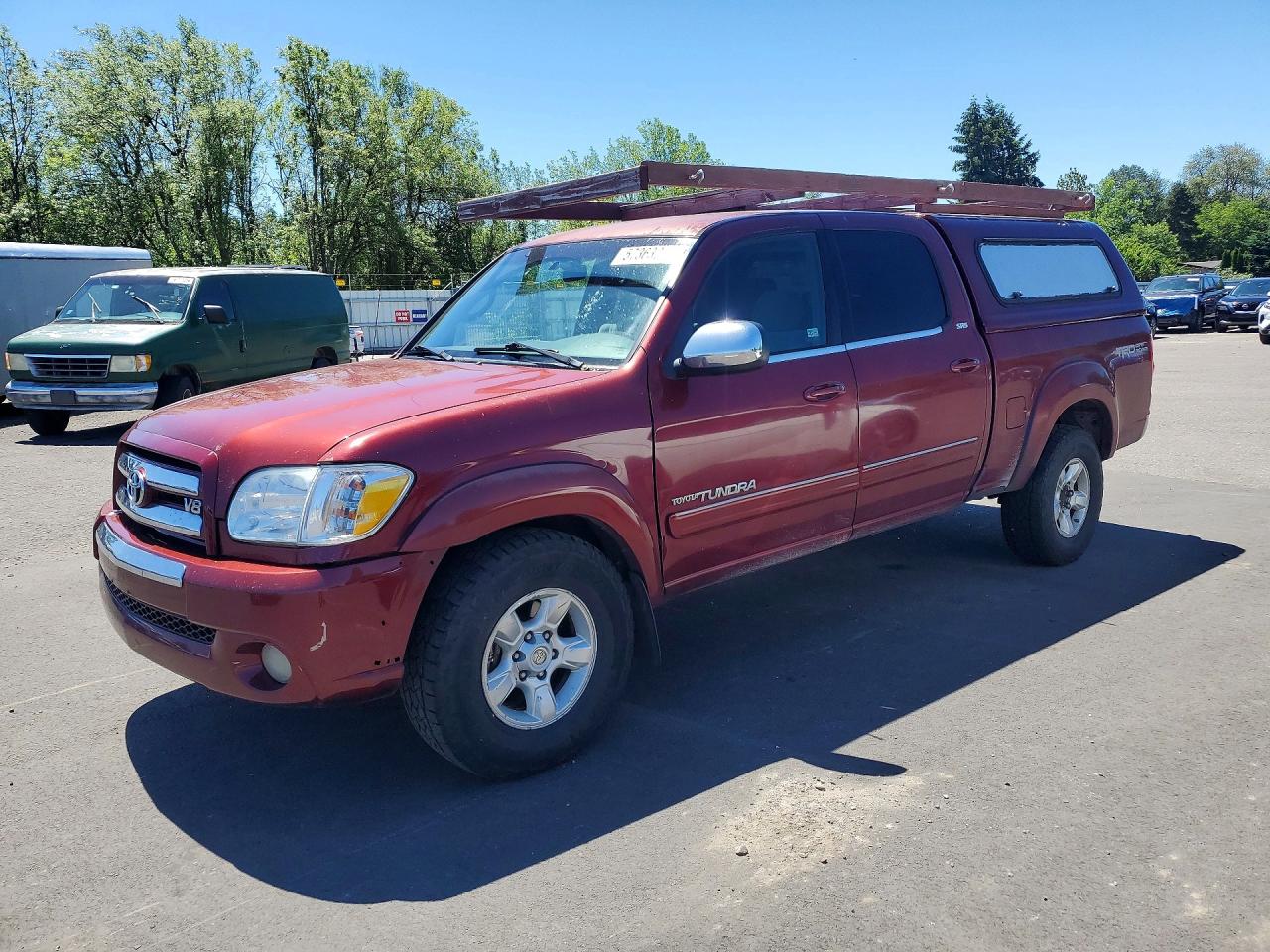 2005 Toyota Tundra Double Cab Sr5 Burgundy vin: 5TBDT44185S488291