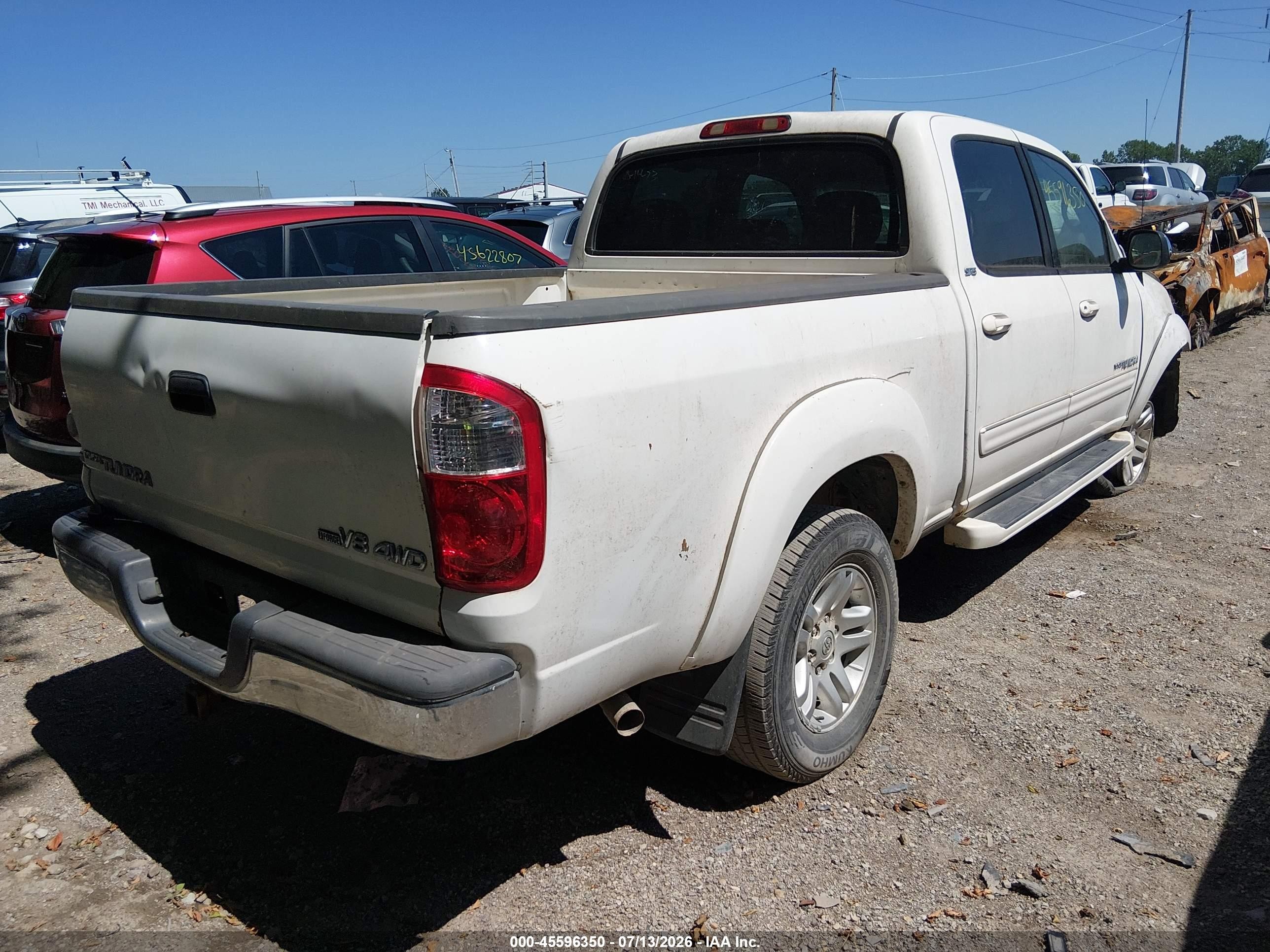 2005 Toyota Tundra Sr5 V8 White vin: 5TBDT44185S496794
