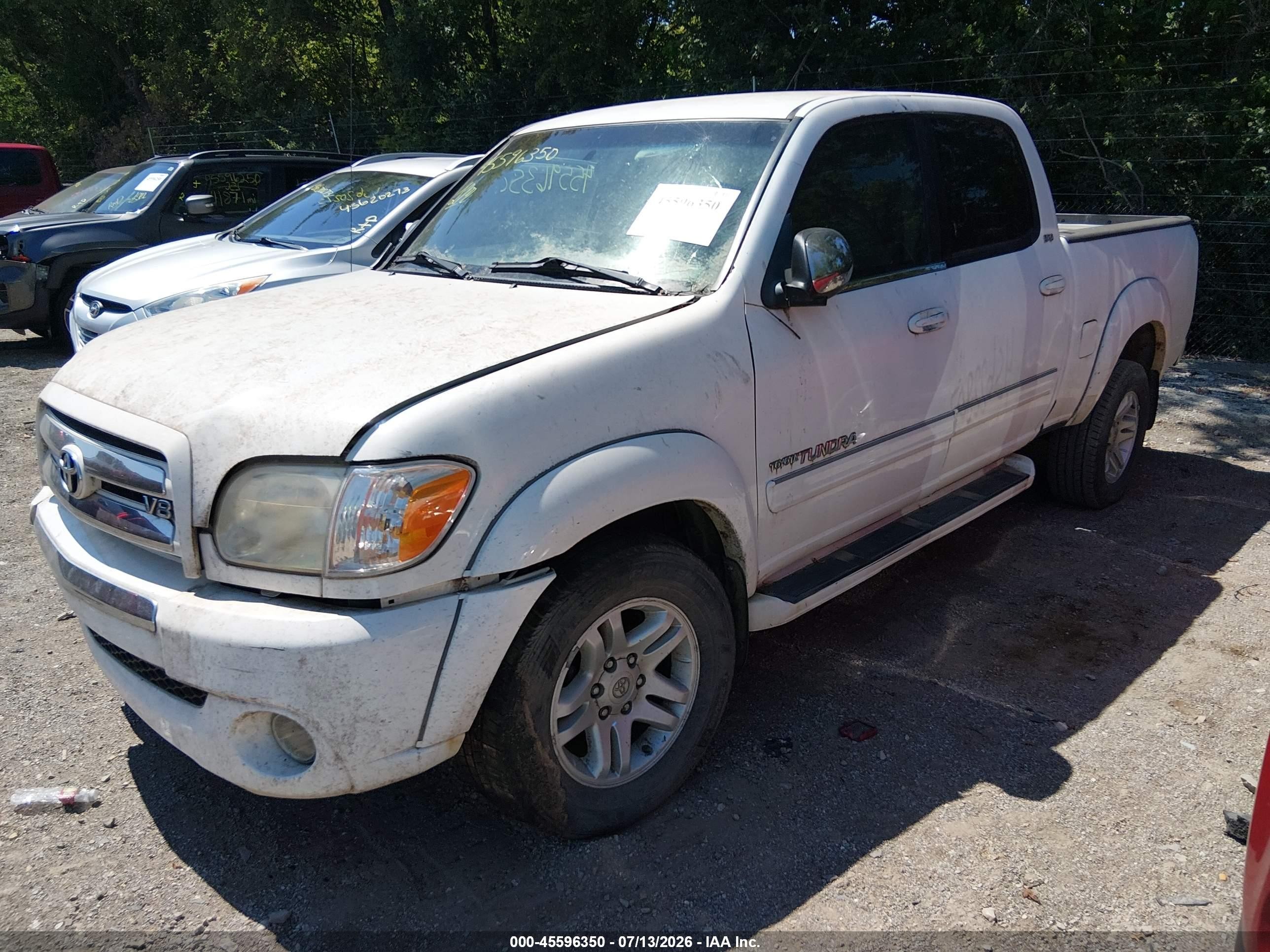 2005 Toyota Tundra Sr5 V8 White vin: 5TBDT44185S496794