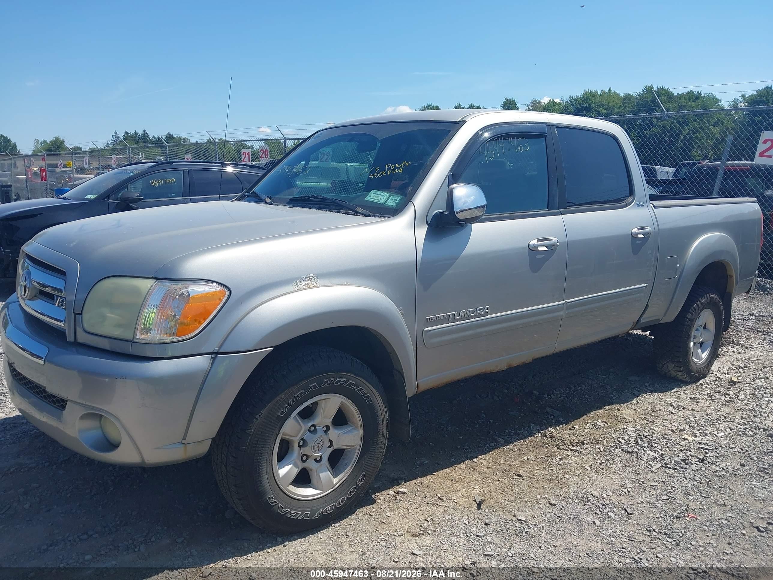 2006 Toyota Tundra Sr5 V8 Silver vin: 5TBDT44186S540939