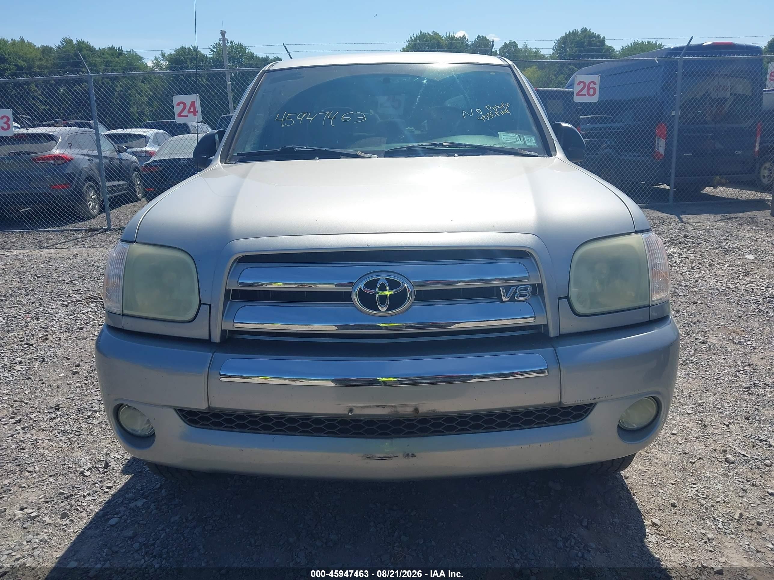 2006 Toyota Tundra Sr5 V8 Silver vin: 5TBDT44186S540939
