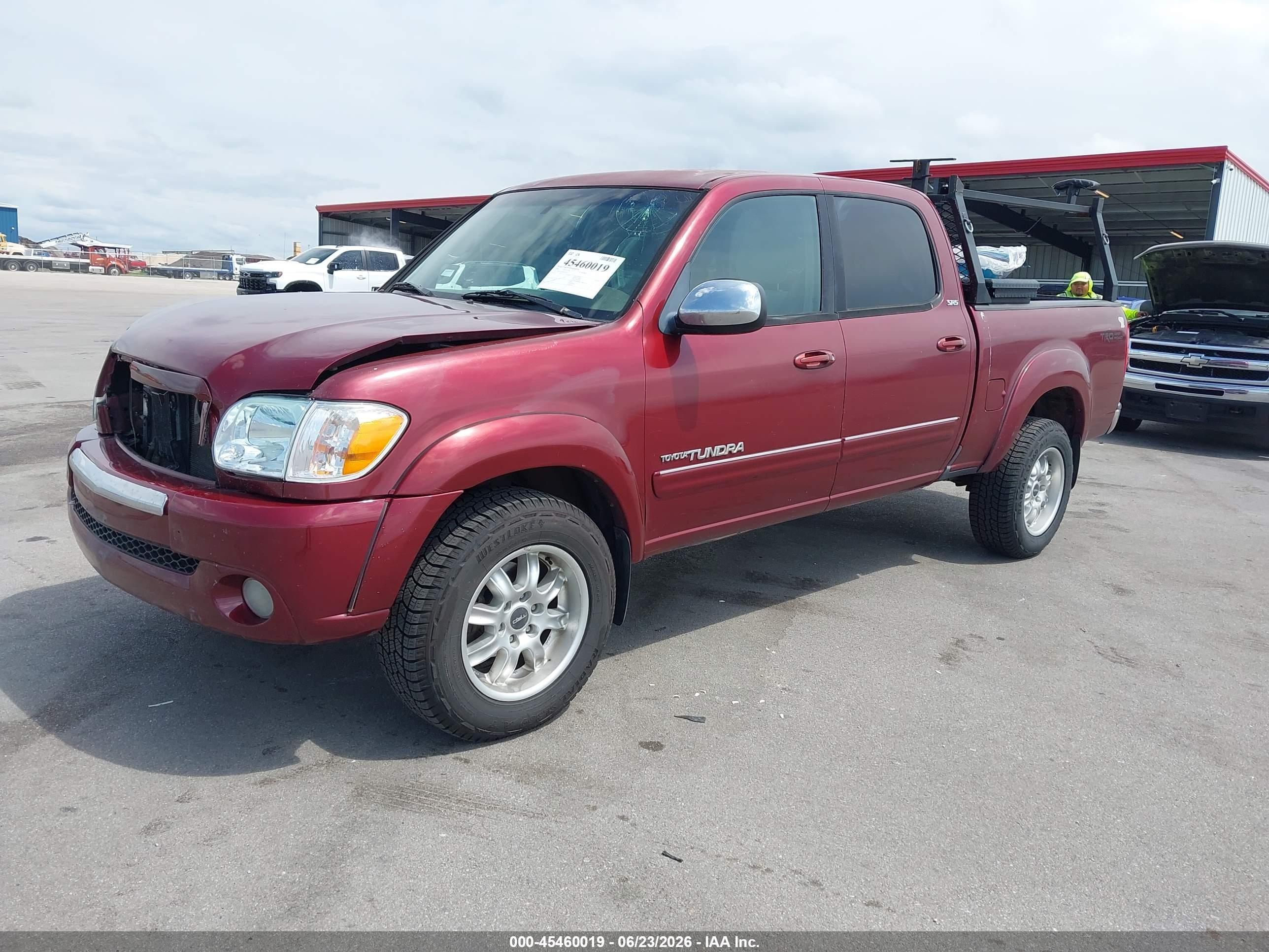 2006 Toyota Tundra Sr5 V8 Red vin: 5TBDT44196S553747