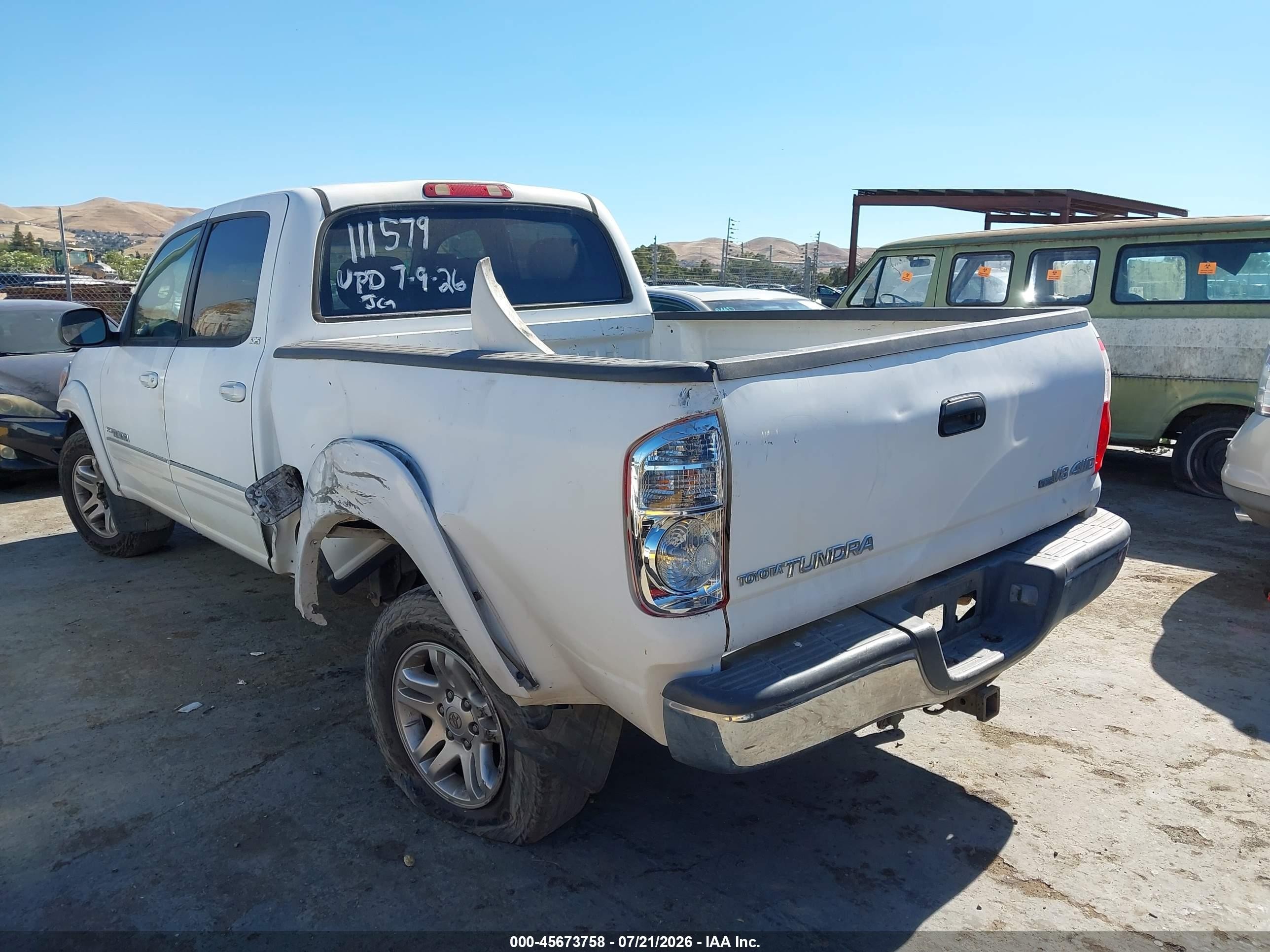 2005 Toyota Tundra Sr5 V8 White vin: 5TBDT441X5S495386