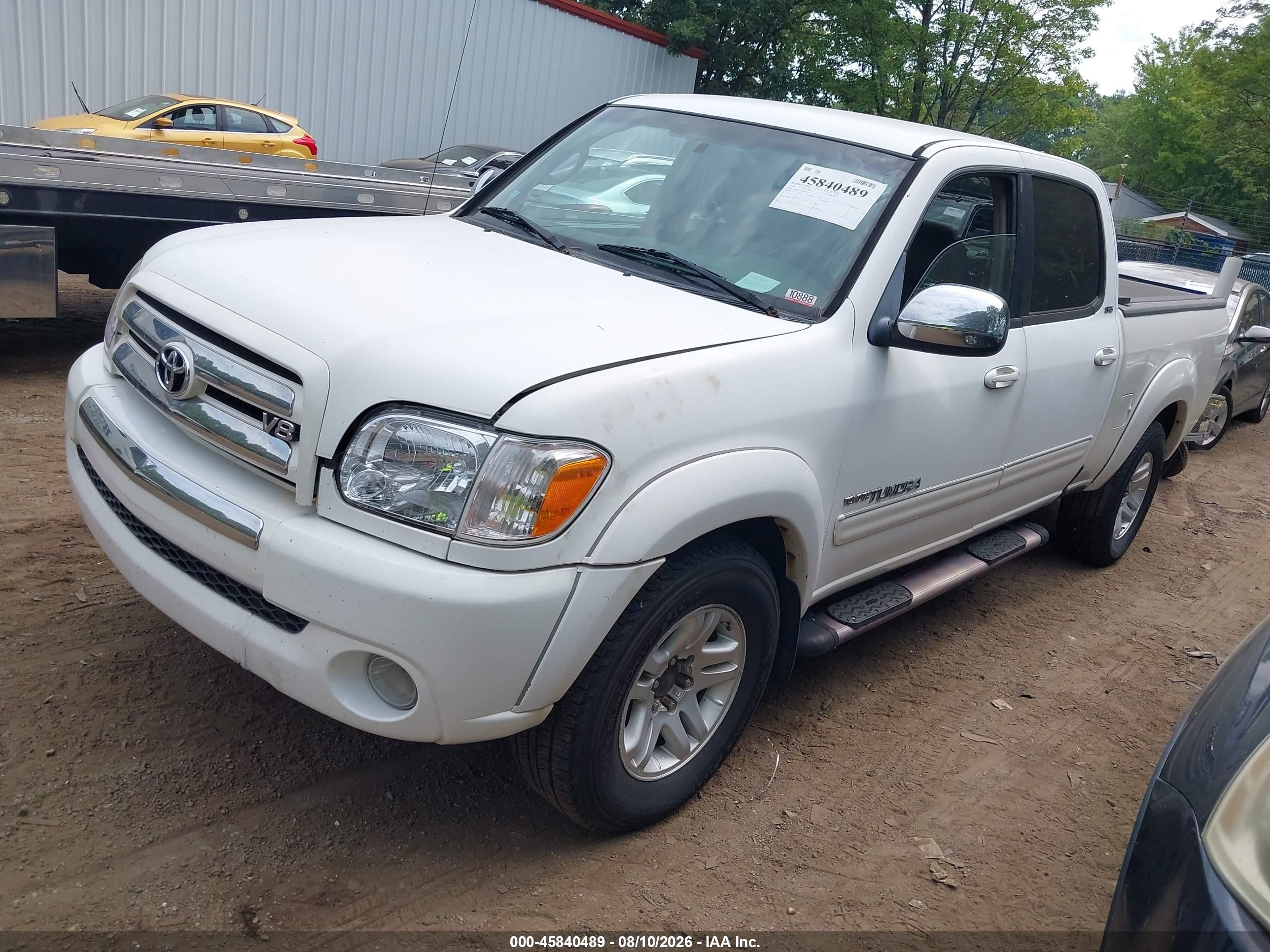 2006 Toyota Tundra Sr5 V8 White vin: 5TBDT441X6S502564