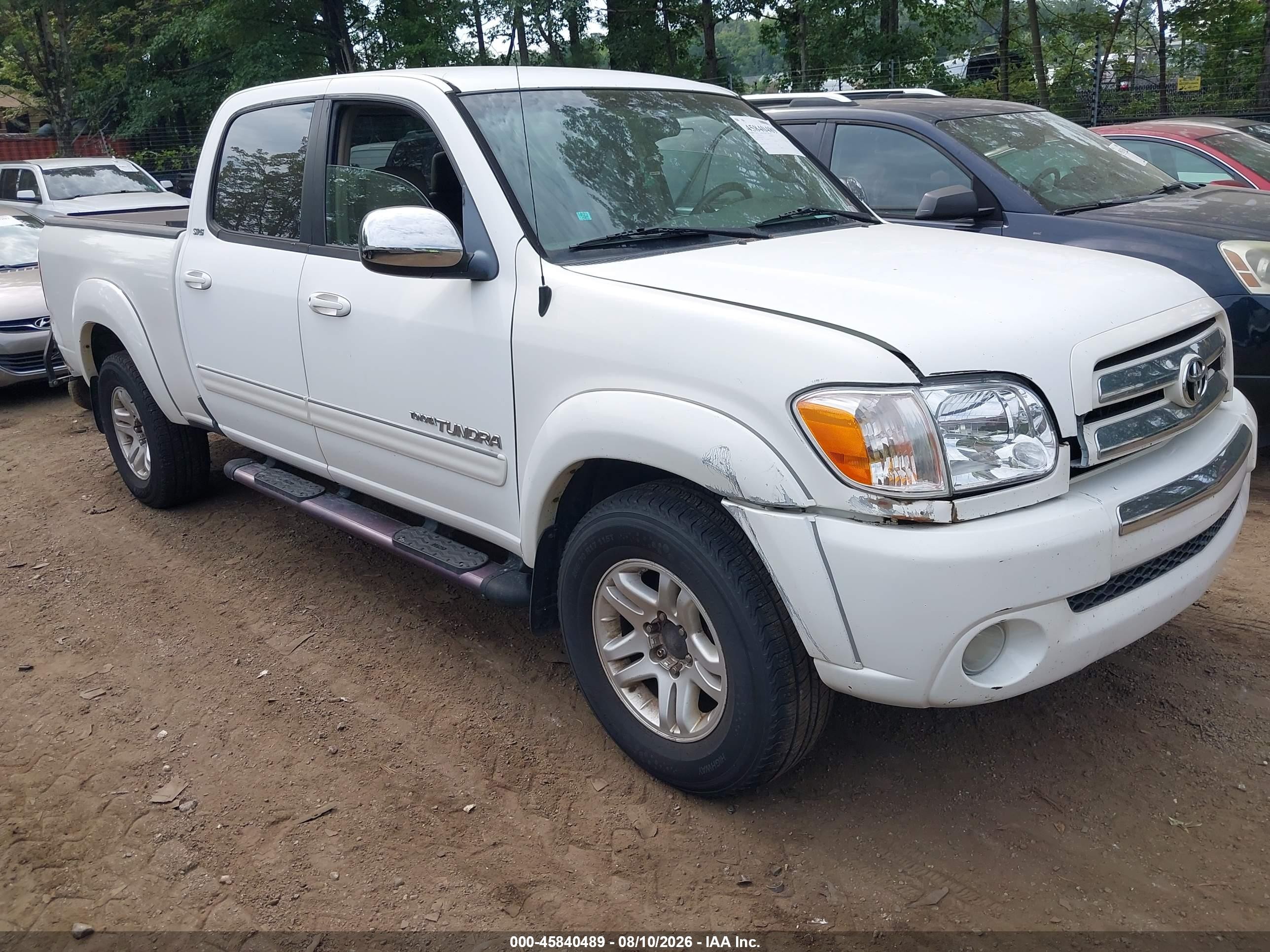 2006 Toyota Tundra Sr5 V8 White vin: 5TBDT441X6S502564