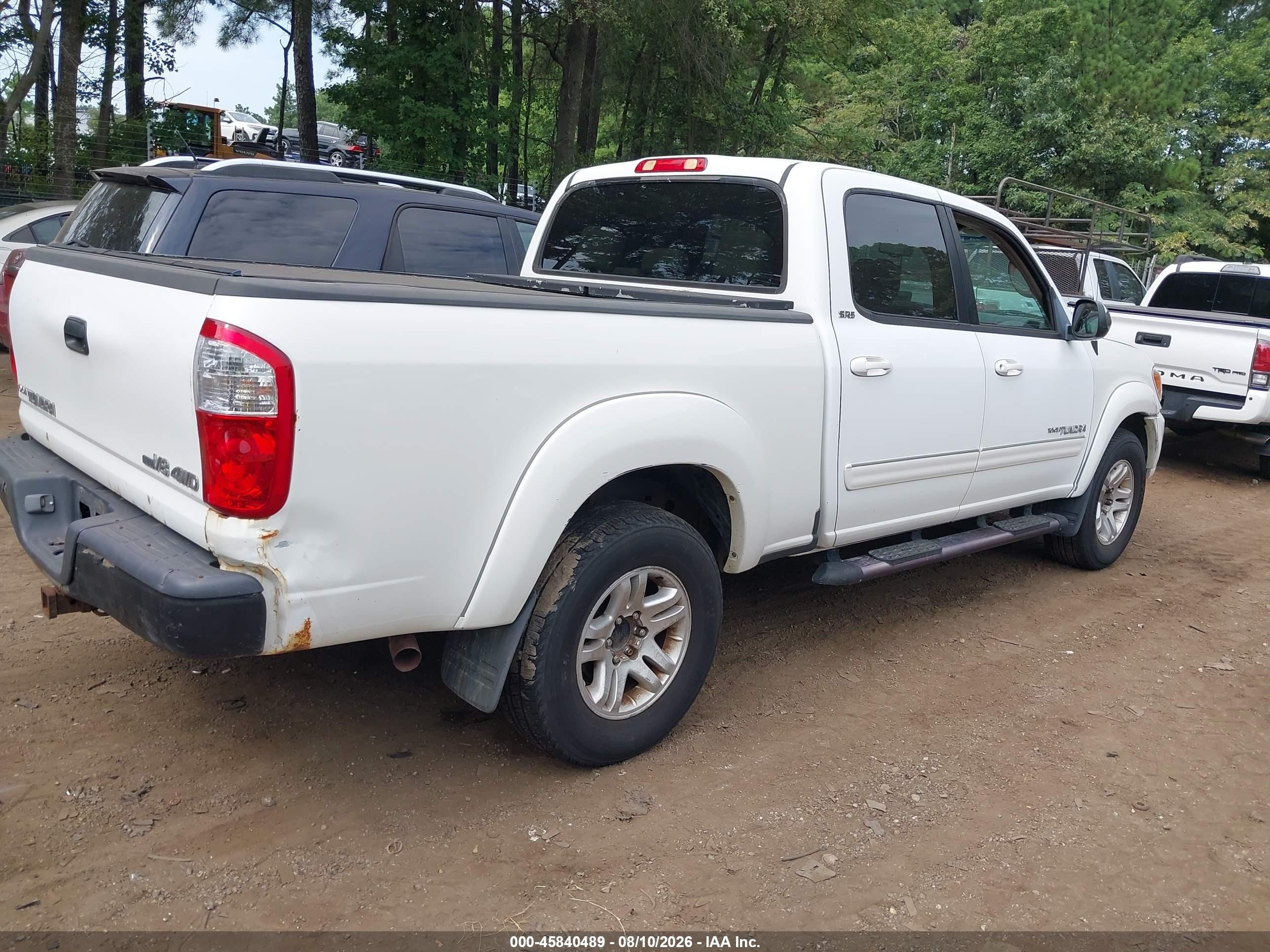 2006 Toyota Tundra Sr5 V8 White vin: 5TBDT441X6S502564